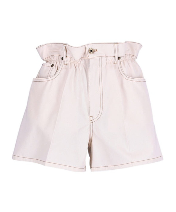 Miu Miu Logo Shorts In White