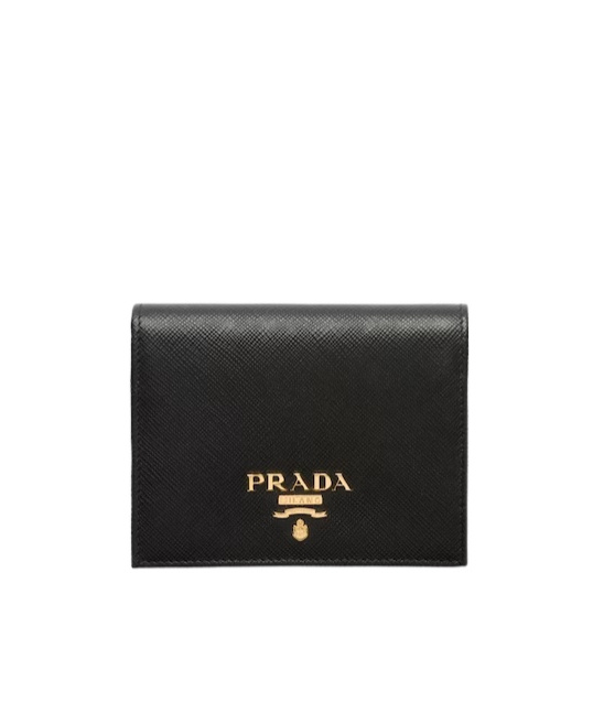 Prada Small Saffiano Leather Bifold Wallet In Black