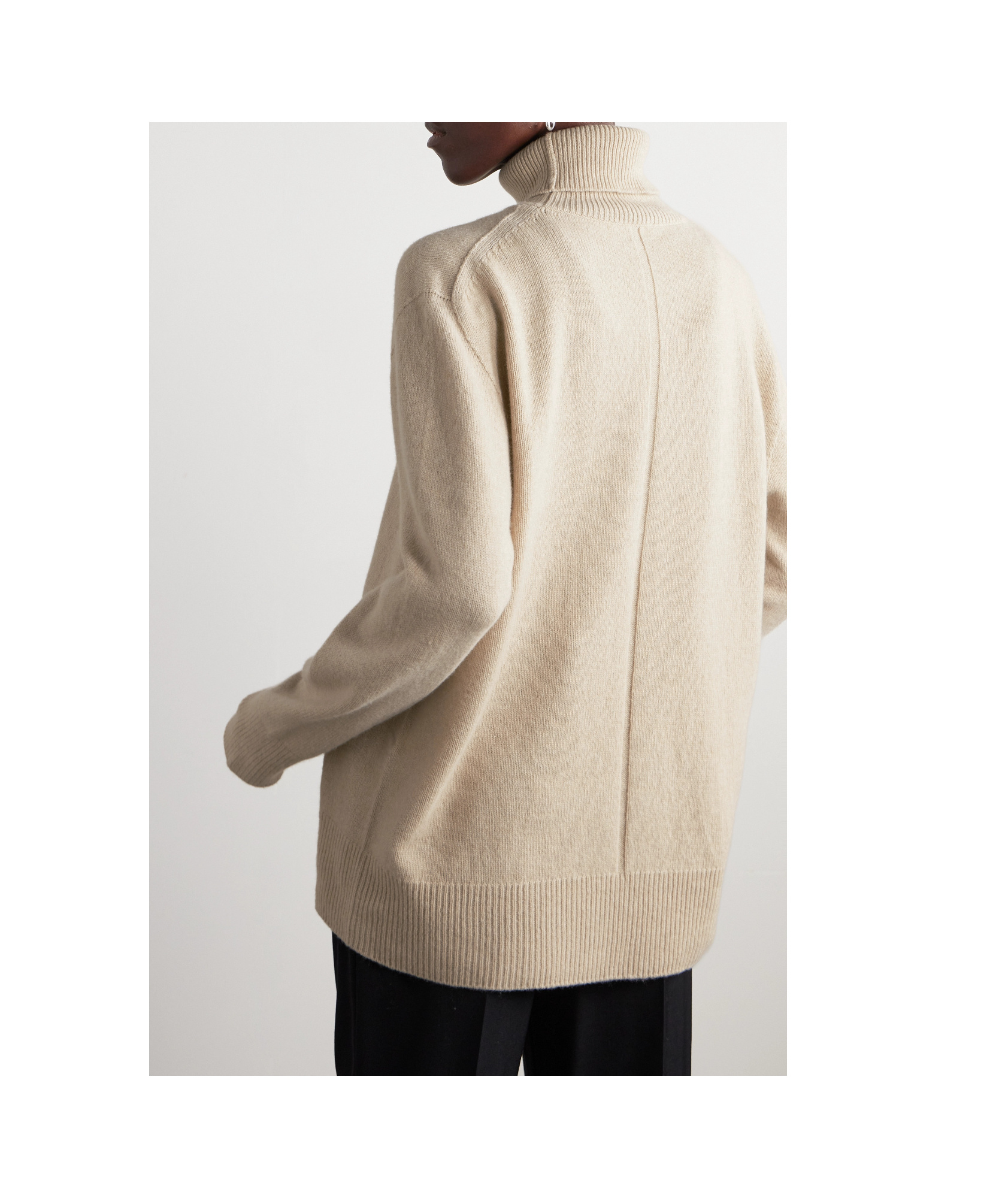 The Row Stepny Wool Cashmere Blended Turtleneck Sweater In Nude