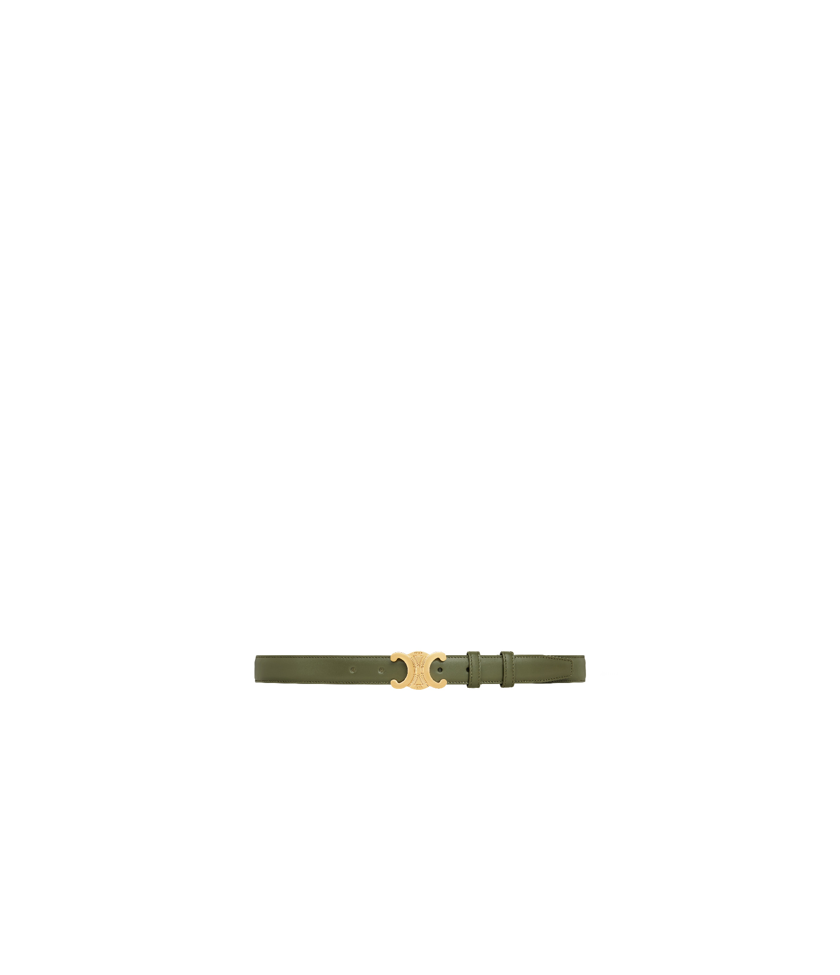 Celine Medium Triomphe Taurillon Belt In Green