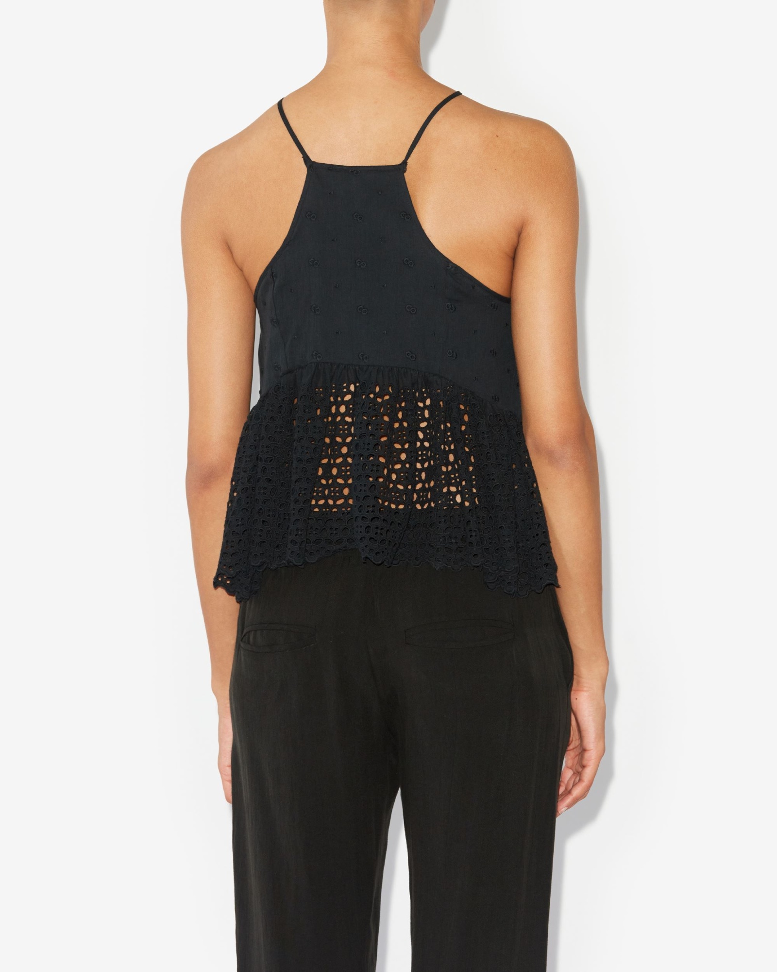 Isabel Marant Sogane Broderie-anglaise Top In Black