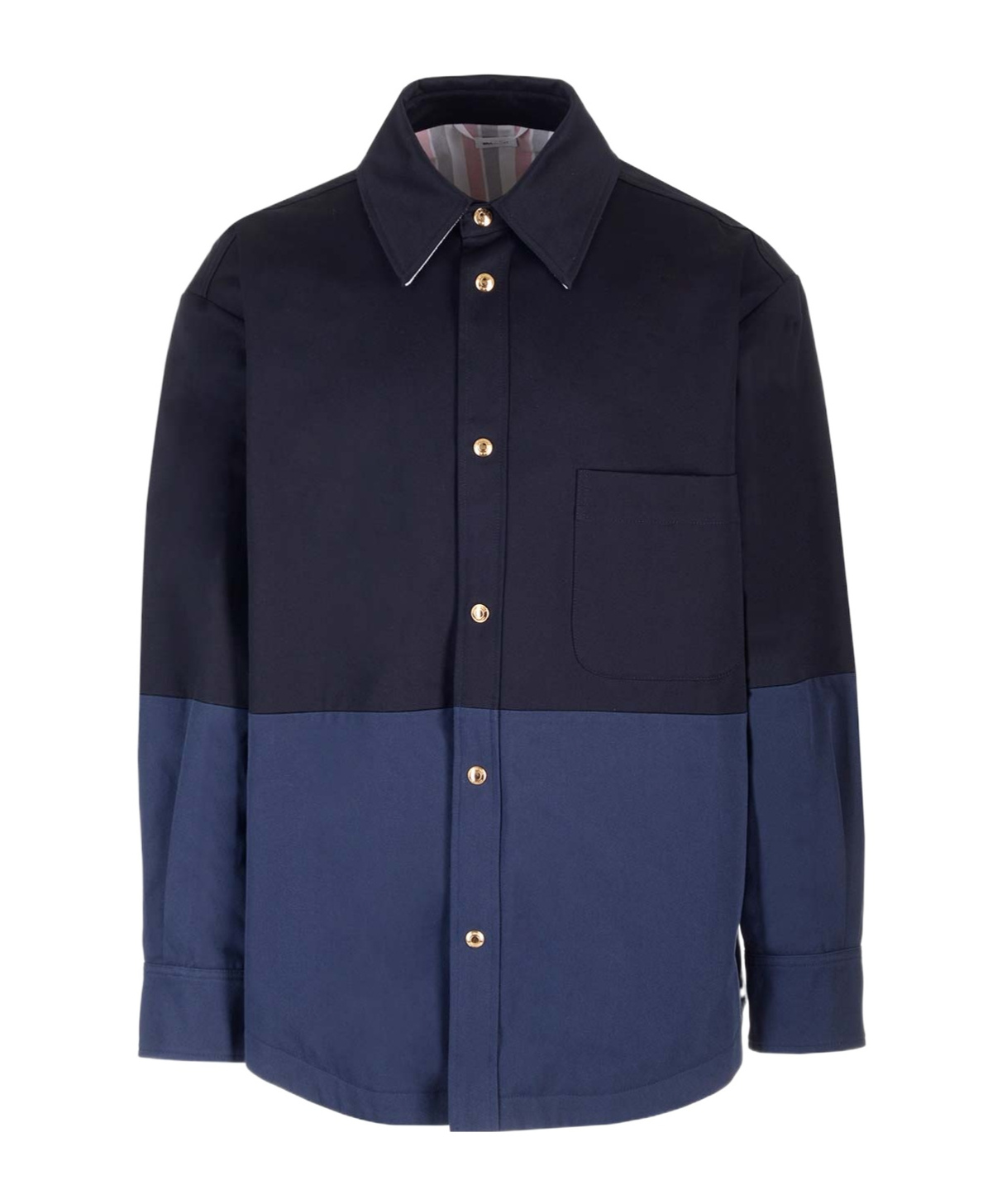 THOM BROWNE TWO-TONE COTTON-GABARDINE JACKET 