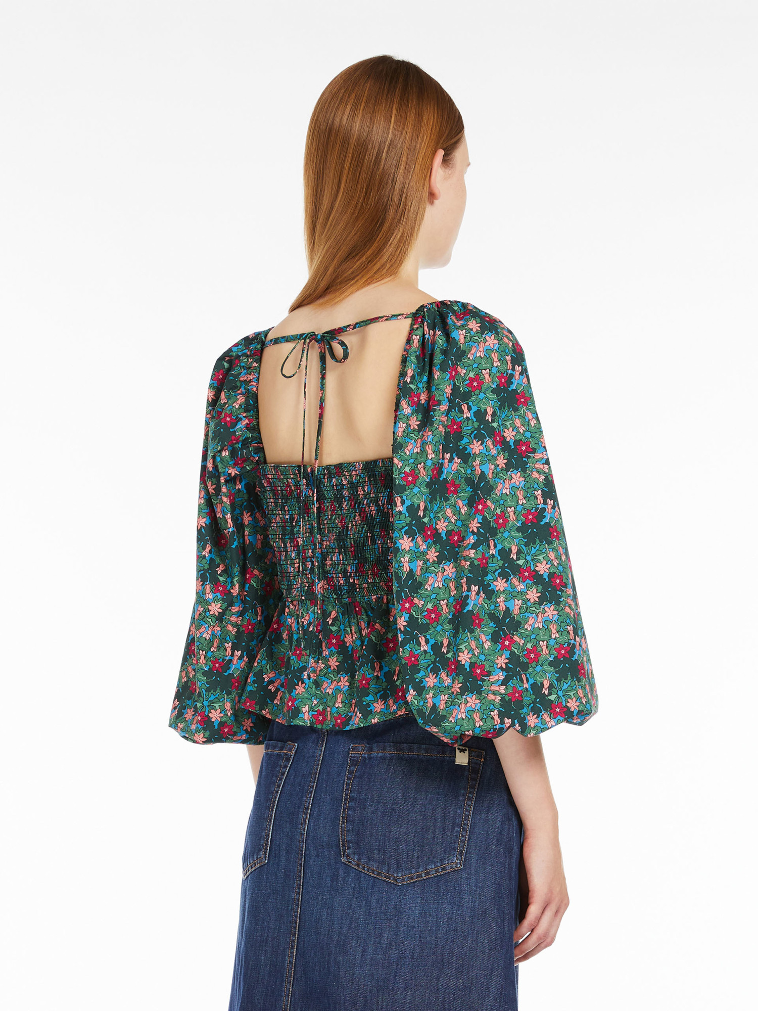 Weekend Max Mara Woman Top Green Size 14 Cotton In Multi