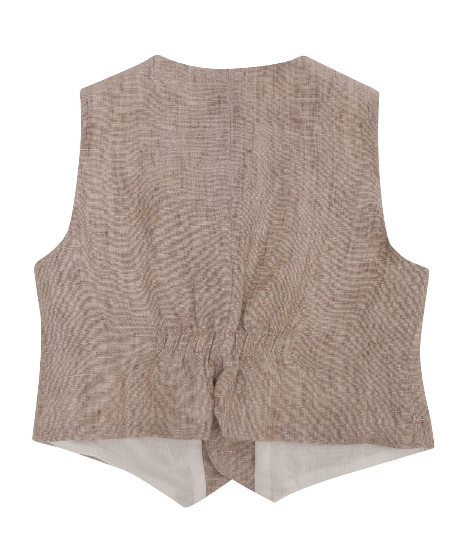 Il Gufo Dart-detail Linen Waistcoat In Nude