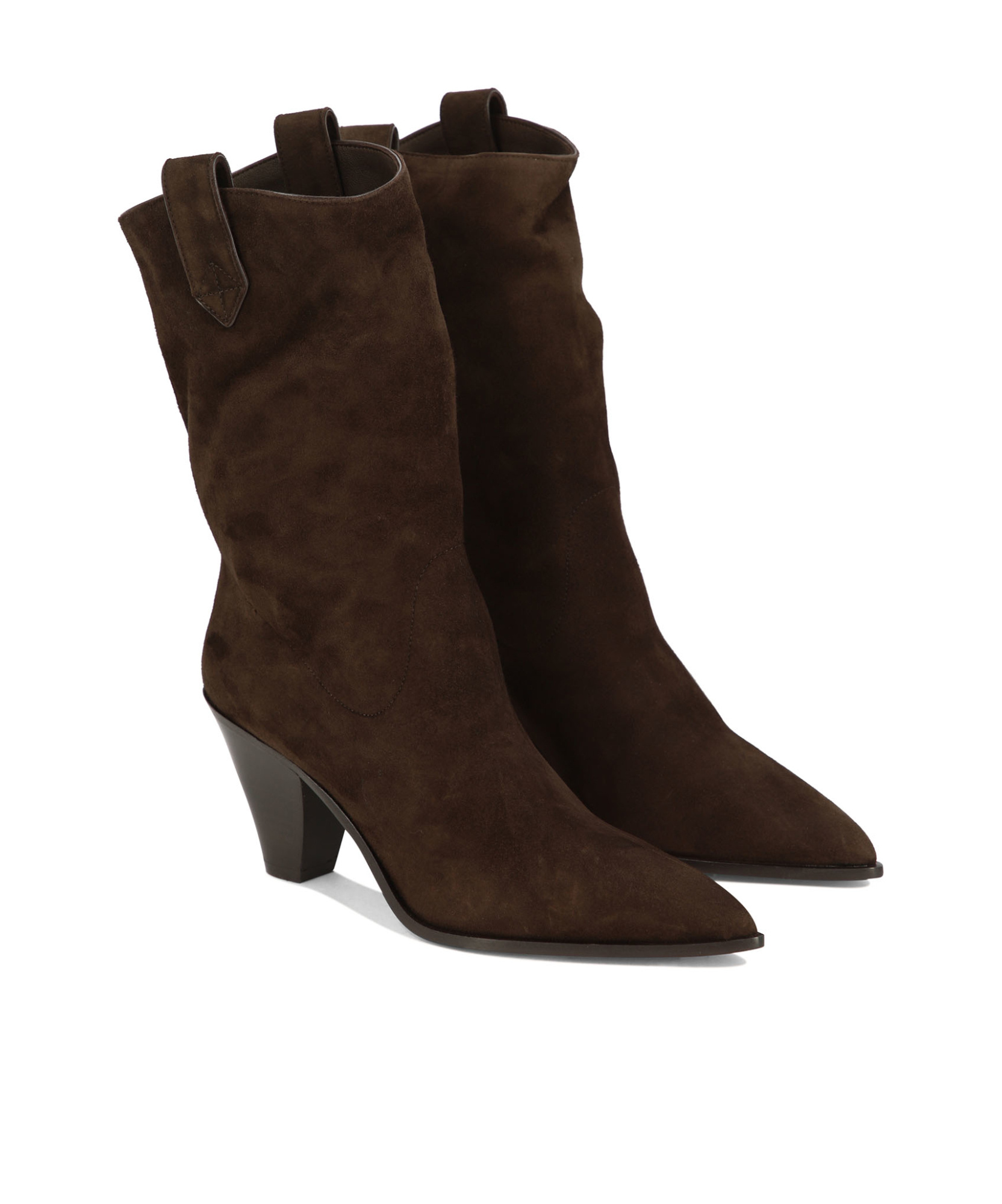 Aquazzura 80mm Suede Leather Cowboy Boots In Black