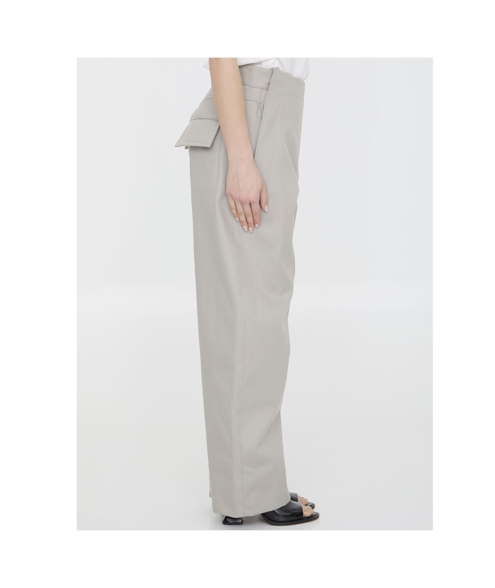 BOTTEGA VENETA SAILOR MID-RISE WIDE-LEG TROUSERS