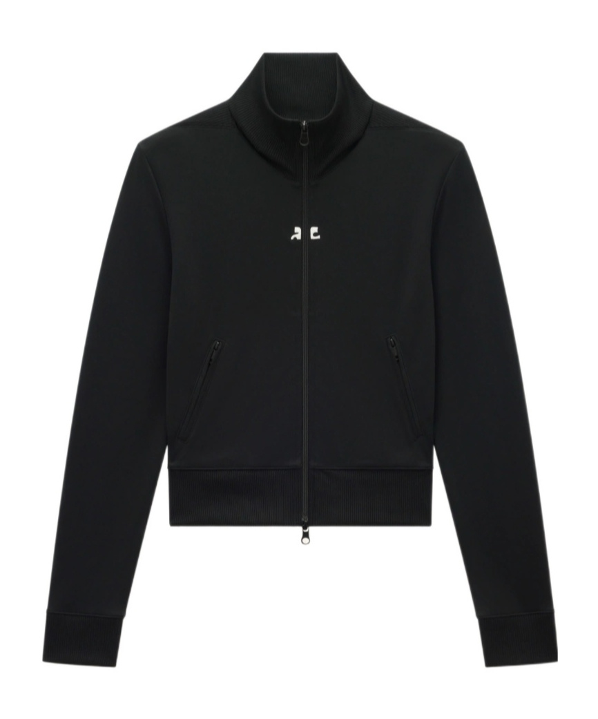 COURRÈGES LOGO-PATCH ZIP-UP SWEATSHIRT 