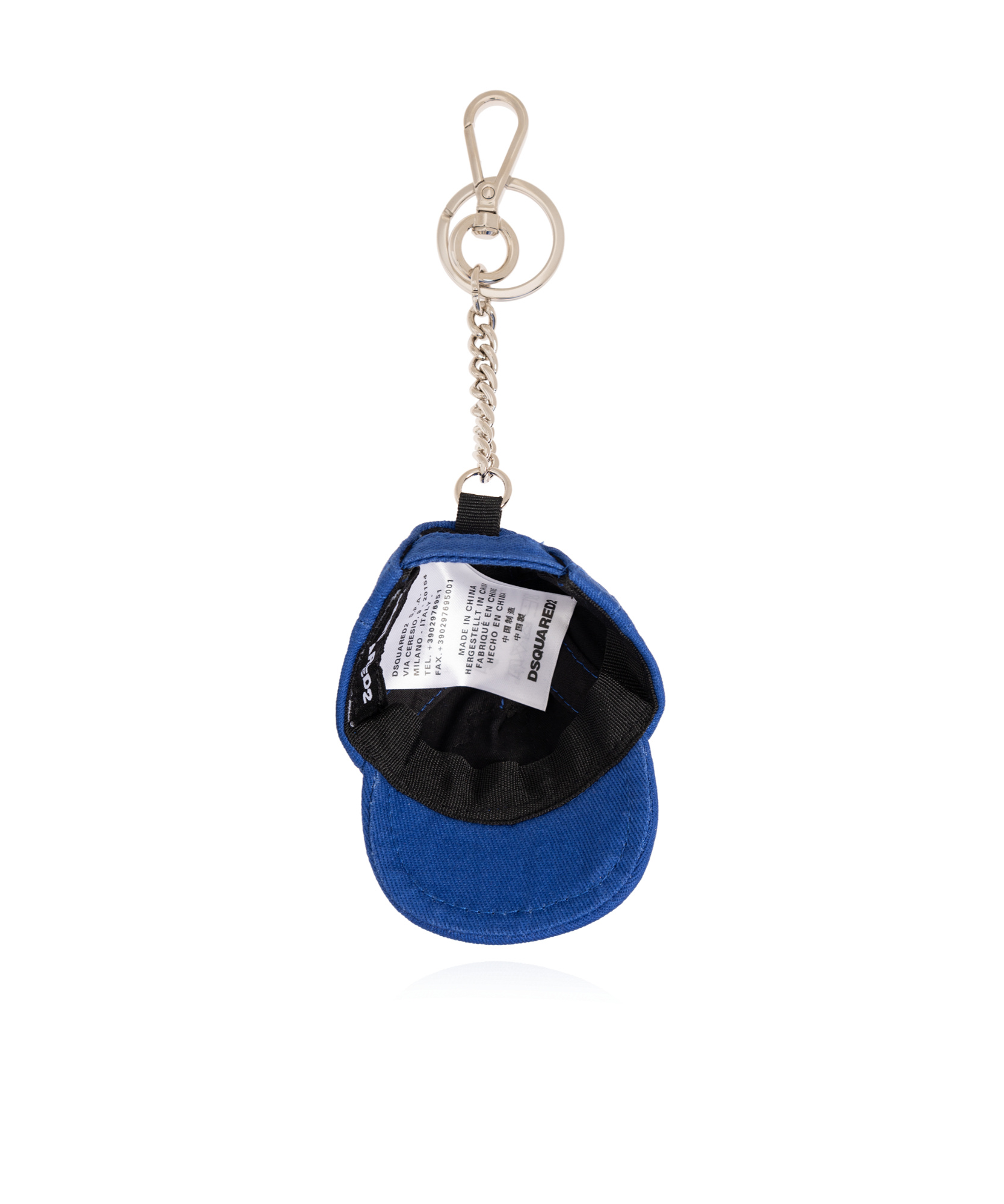 Dsquared2 Logo-patch Cap Keychain In Blue