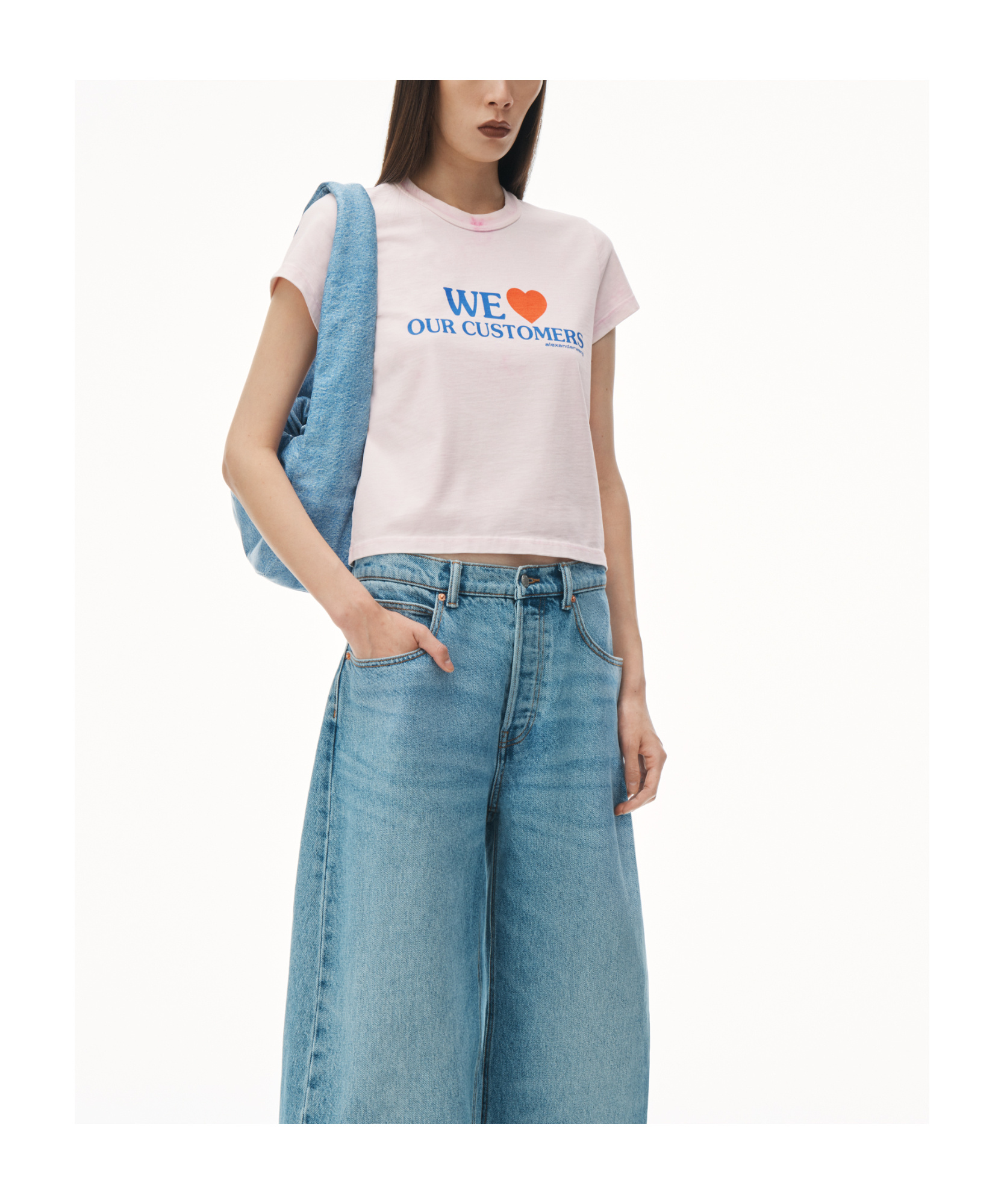 ALEXANDER WANG ALEXANDER WANG LOVE OUR CUSTOMERS SHRUNKEN T-SHIRT