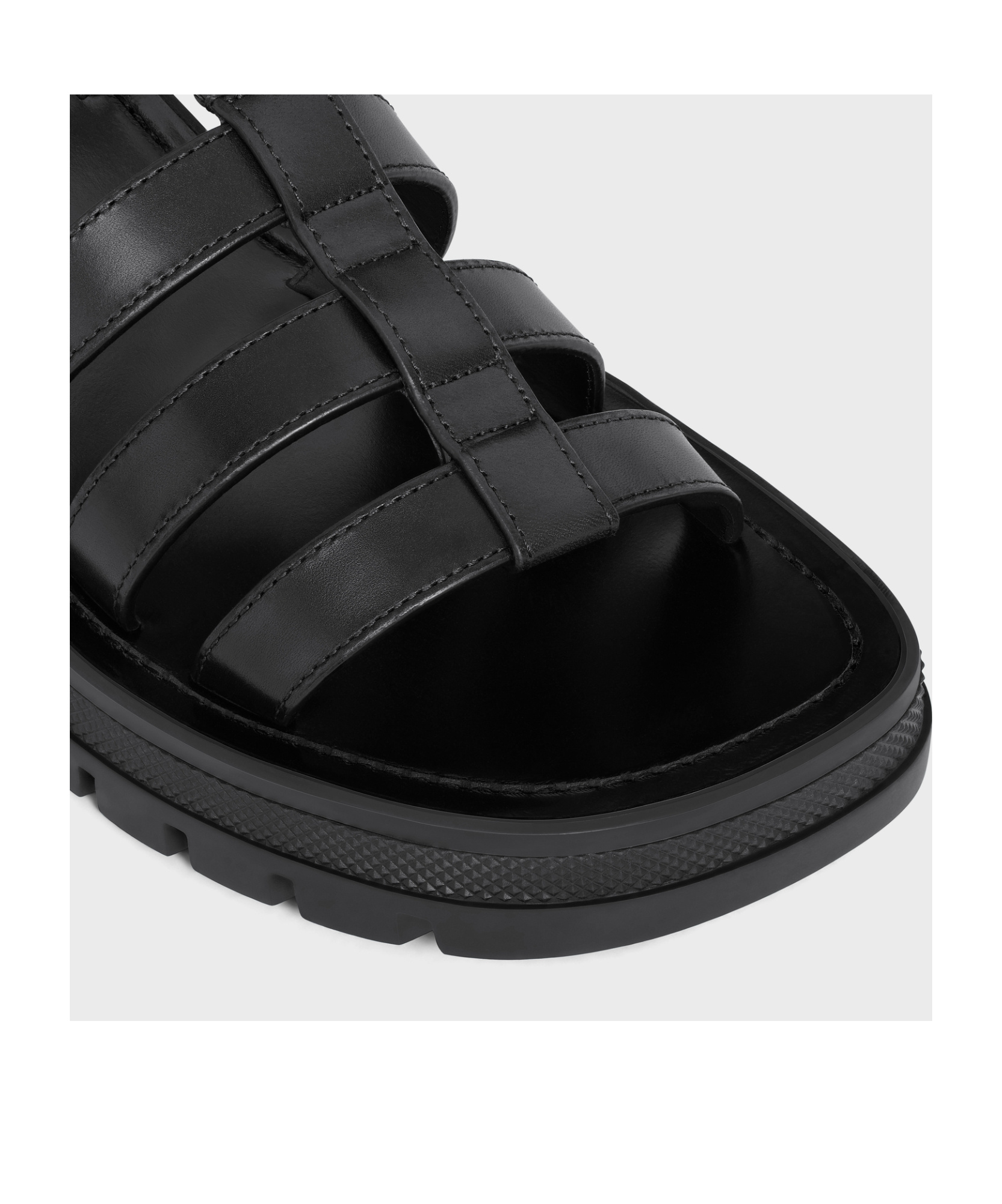 Celine Logo Buckle Platform Sandals In Black