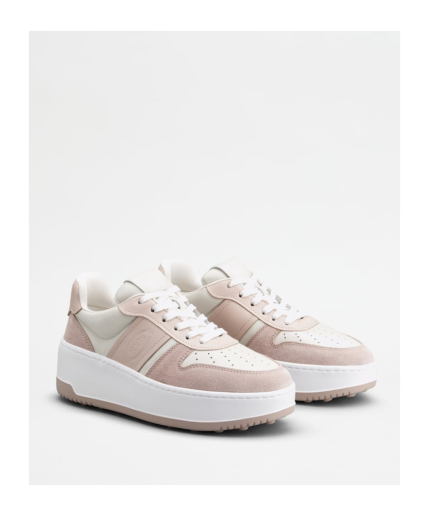 TOD'S LOGO-PRINT LEATHER SNEAKERS