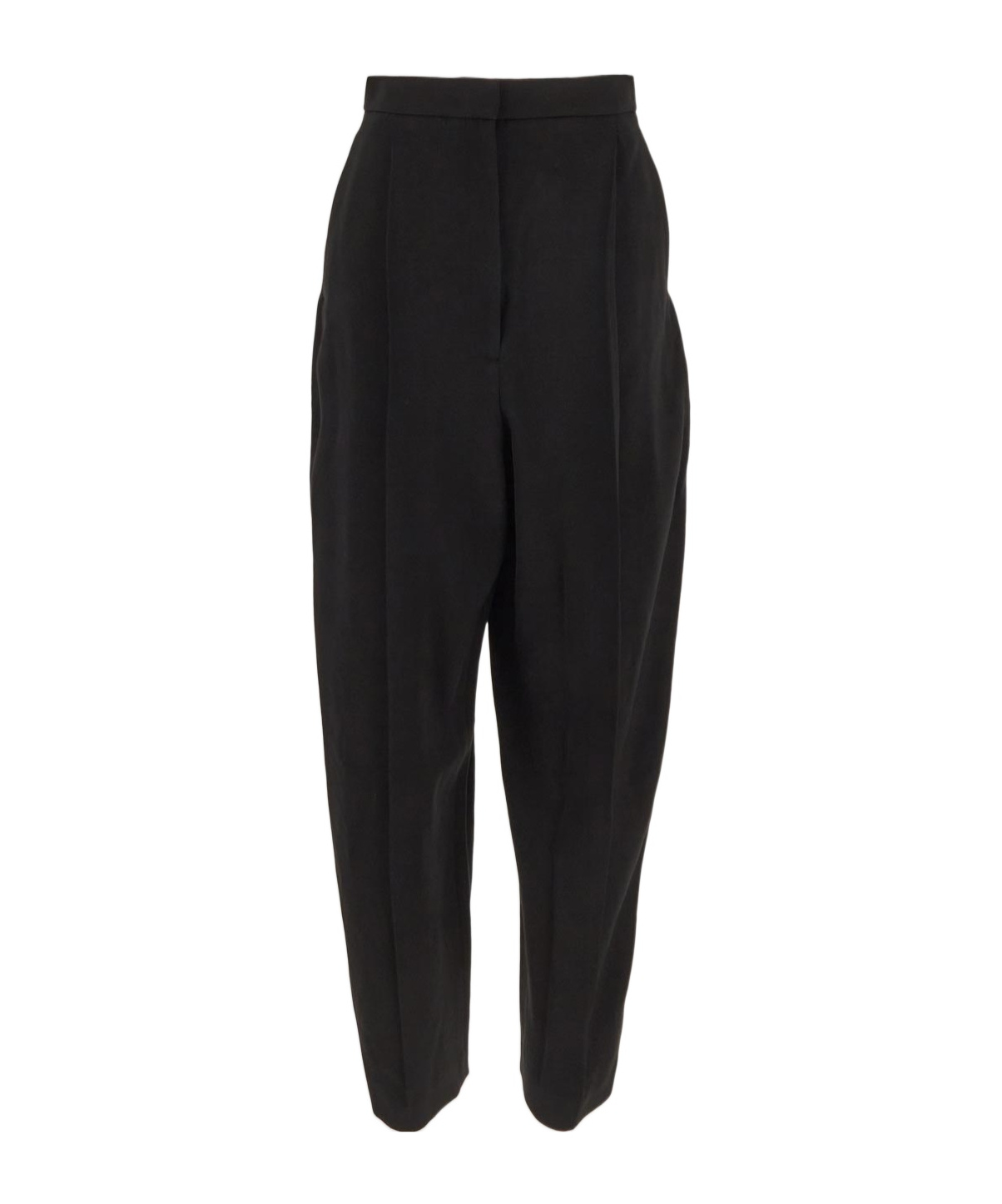 Khaite Ashford High-waisted Tapered Leg Trousers In Black
