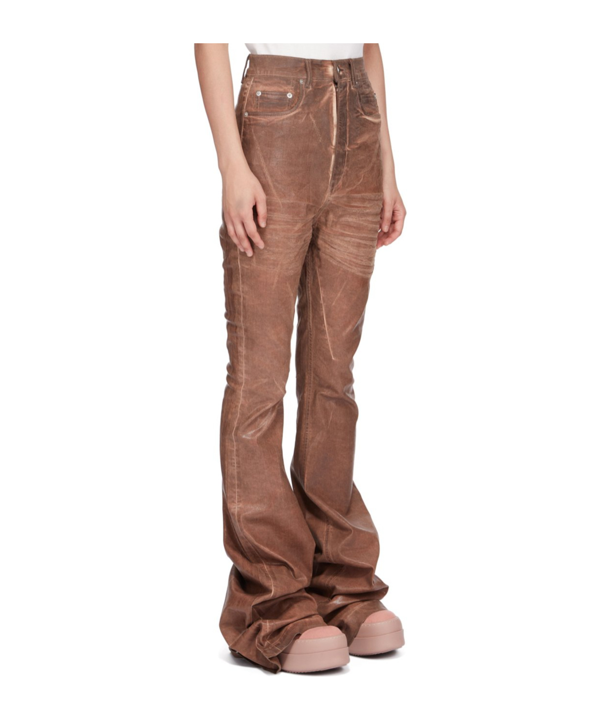 Shop Rick Owens Drkshdw Bolan High-waisted Flared Jeans In Brown