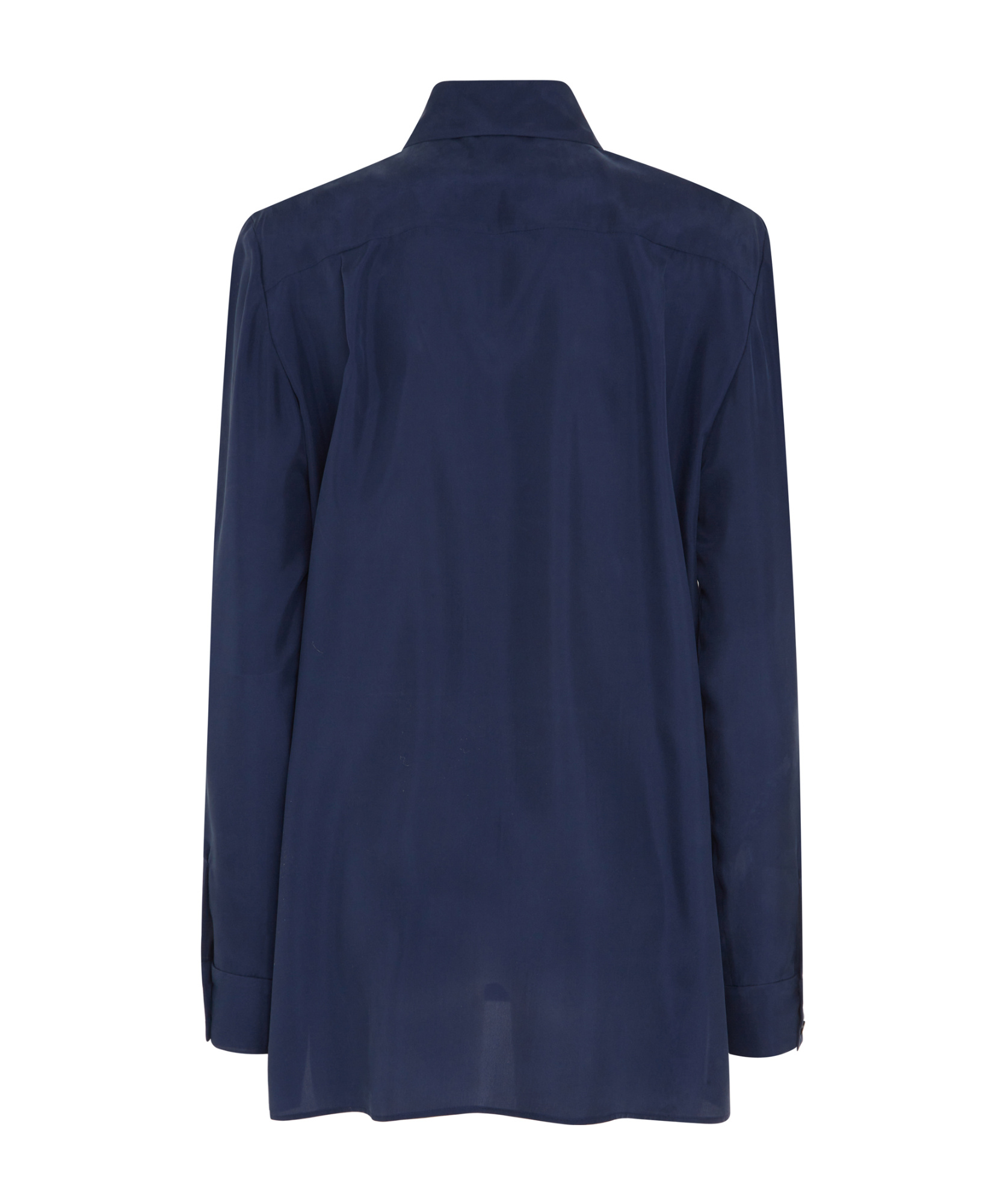 Alberta Ferretti High-low Hem Poplin Shirt In Blue