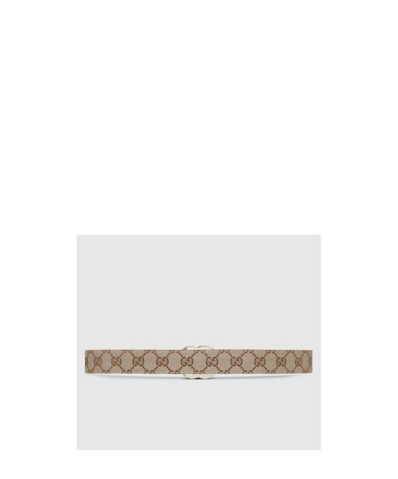 Gucci Gg Supreme Canvas Belt In Nude