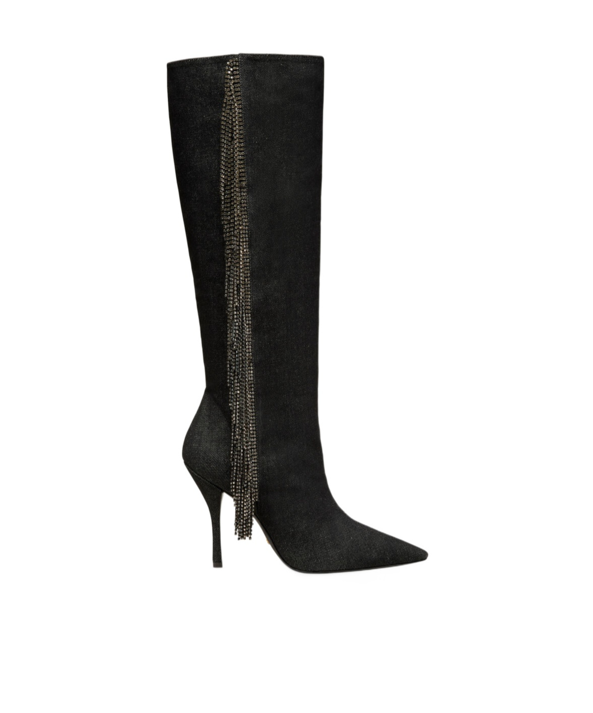 Shop Stuart Weitzman Crystal Fringe 100mm Knee-high Boots In Black