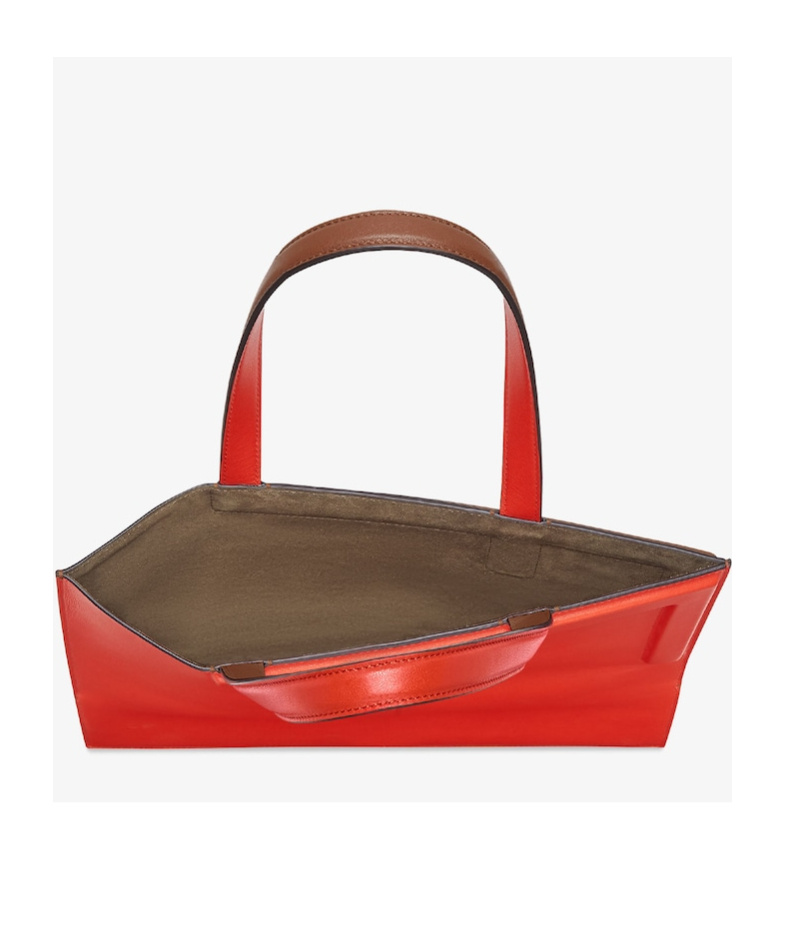 Fendi Leather Tote Medium Colour-block Design In Red