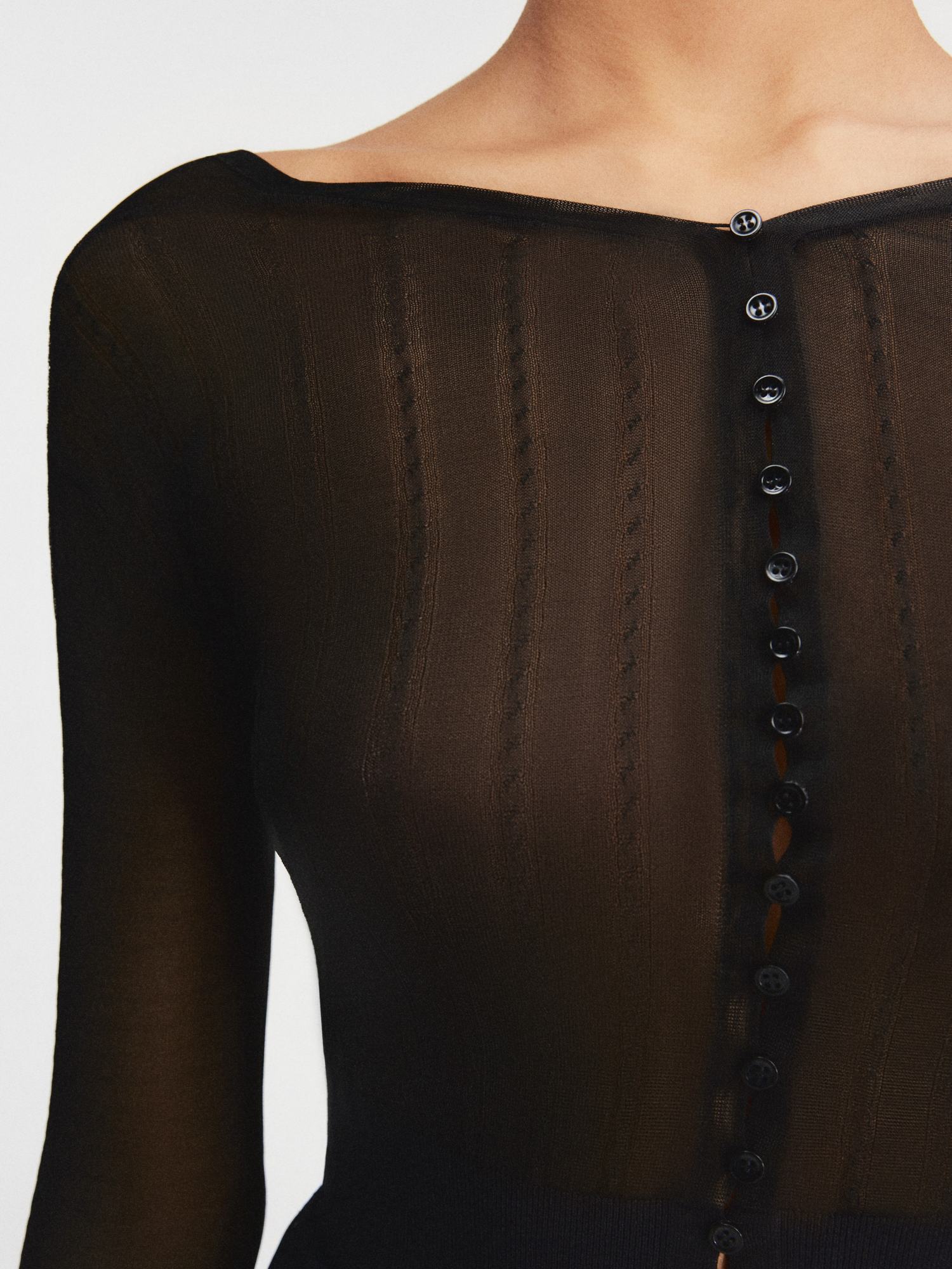 Jacquemus Transparent Cardigan In Black