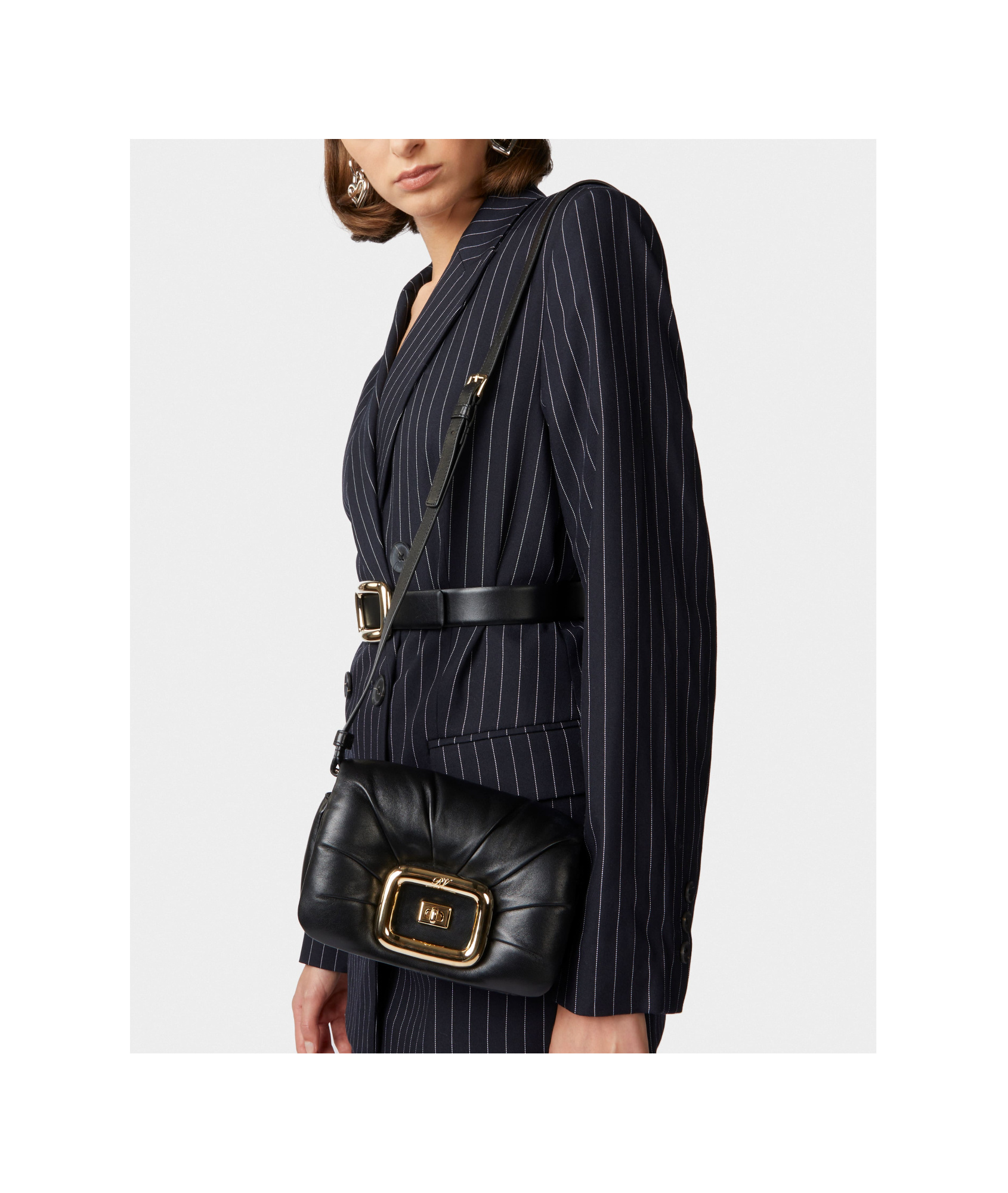 Roger Vivier Women's Leather Bag With Gold Hardware In Black