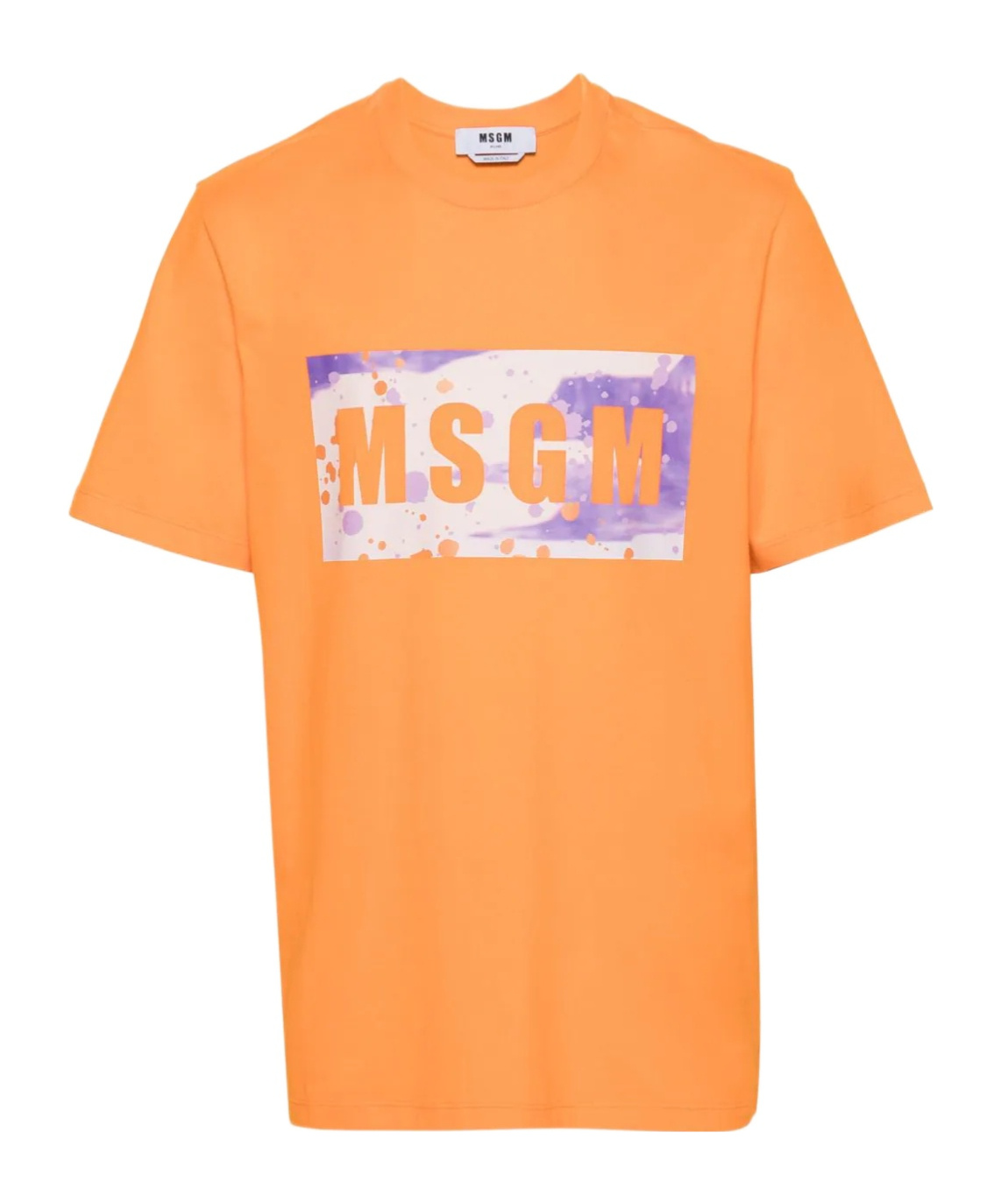 Msgm Logo Crew Neck T-shirt In Orange