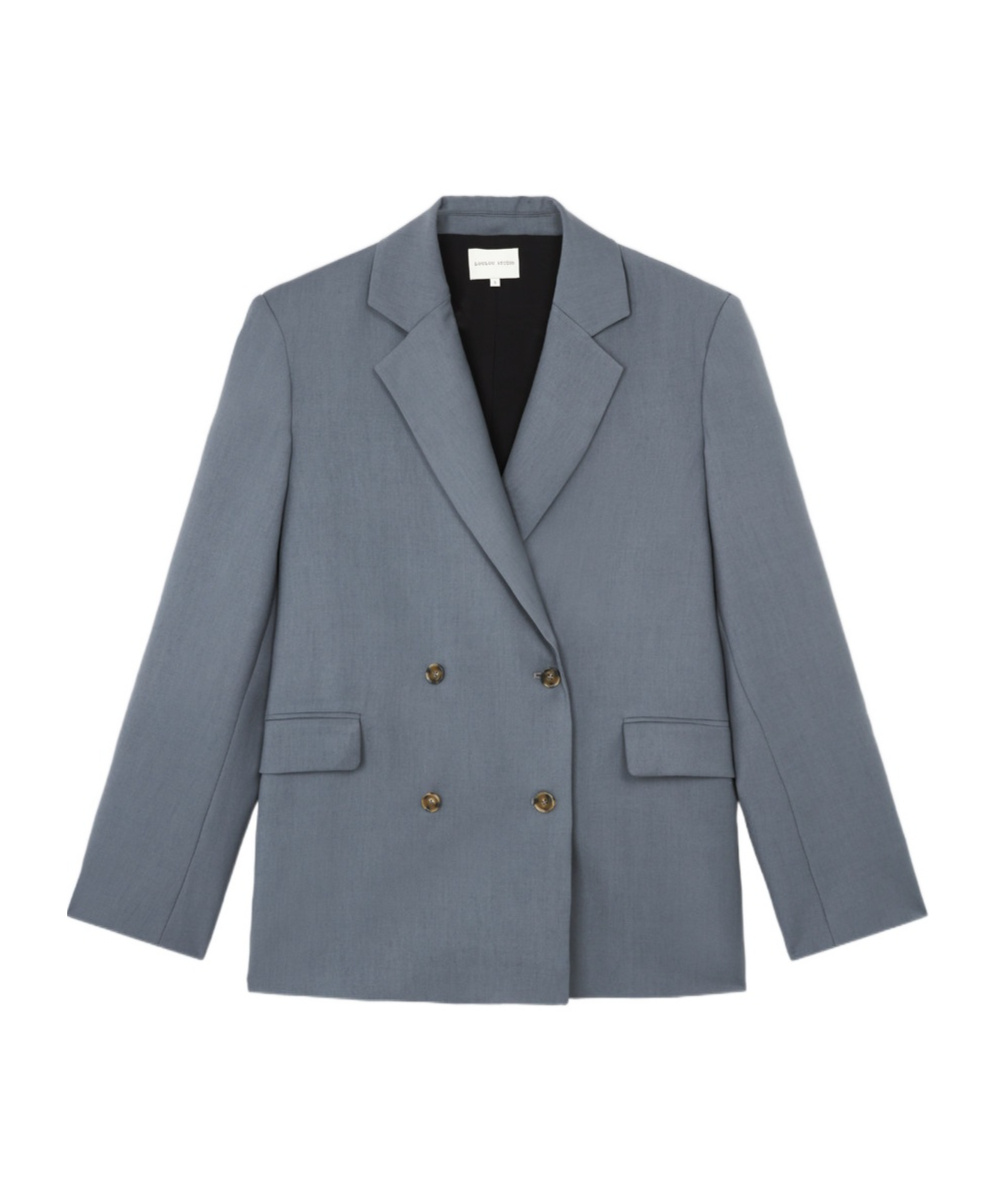 Loulou Studio Long-sleeved Casual Jacket In Gray