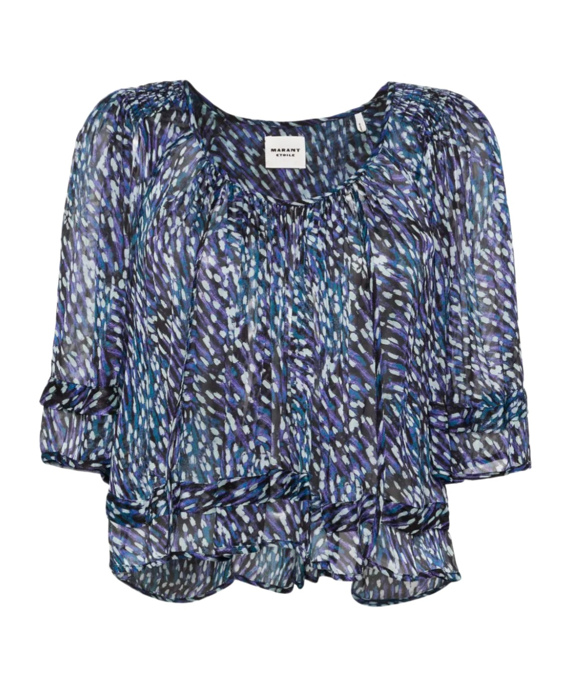 Shop Isabel Marant Étoile Roxini Abstract-print Blouse In Blue
