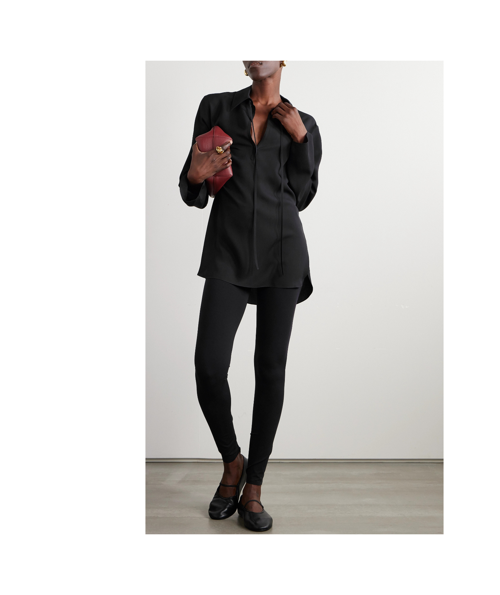 The Row Lanza Stretch Leggings In Black