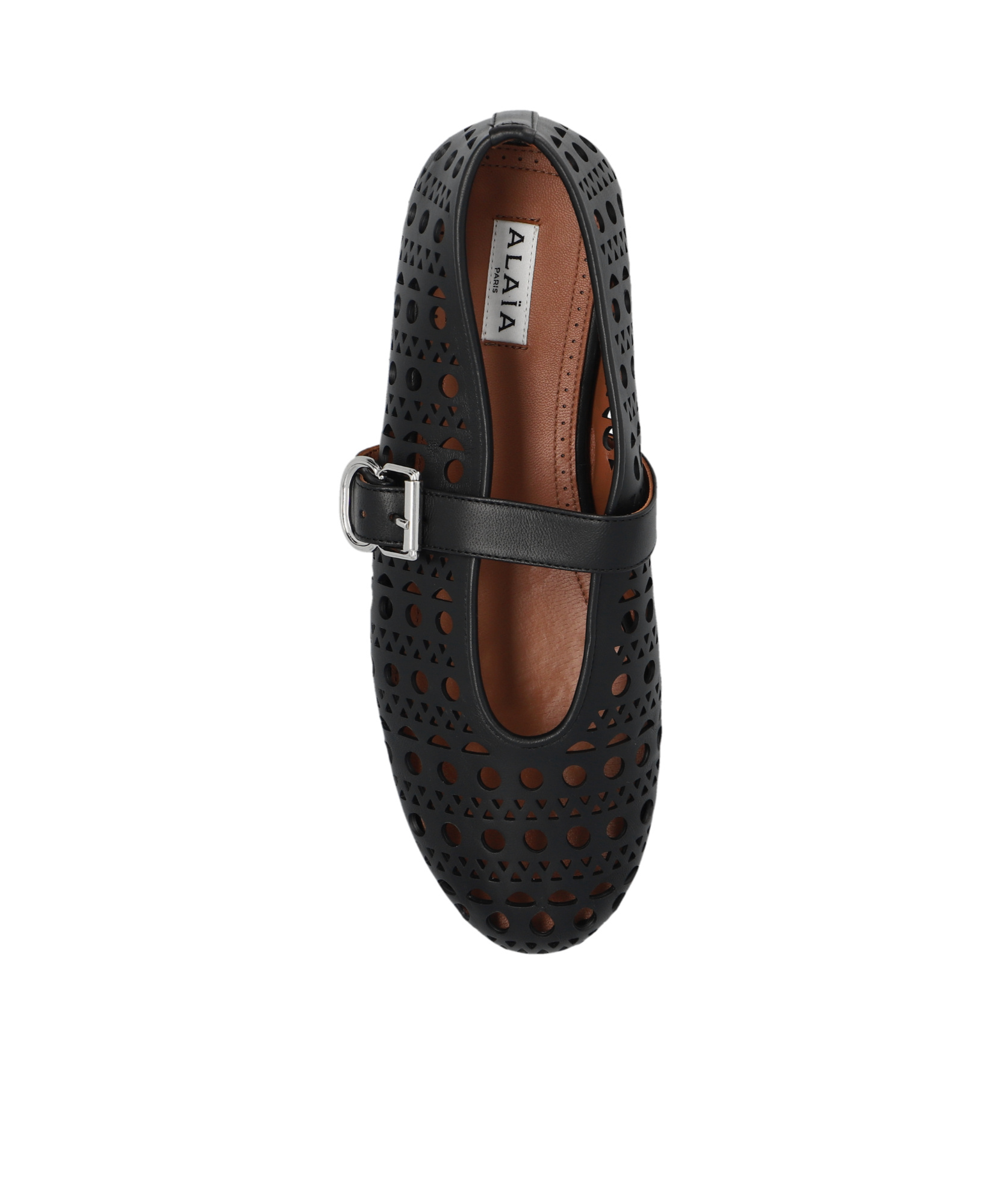 Alaïa Leather Ballet Flats In Black