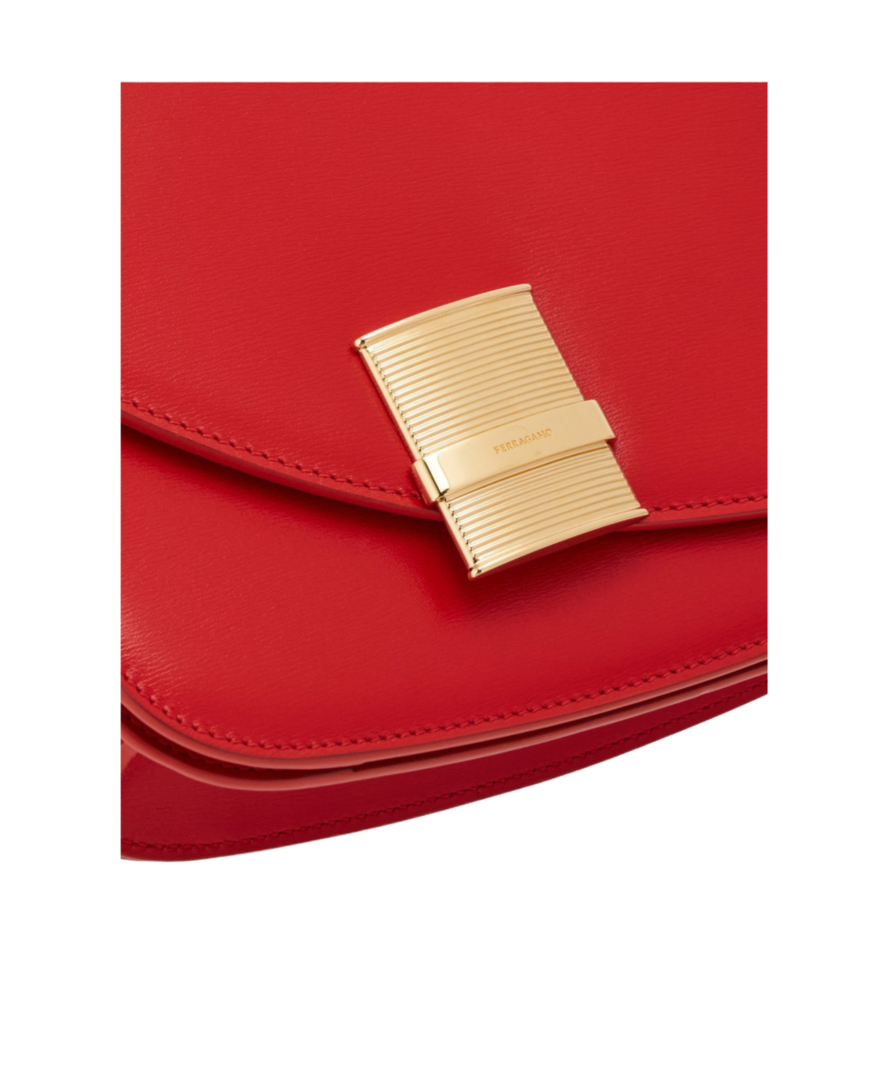 Ferragamo Small Asymmetric Leather Crossbody Bag In Red