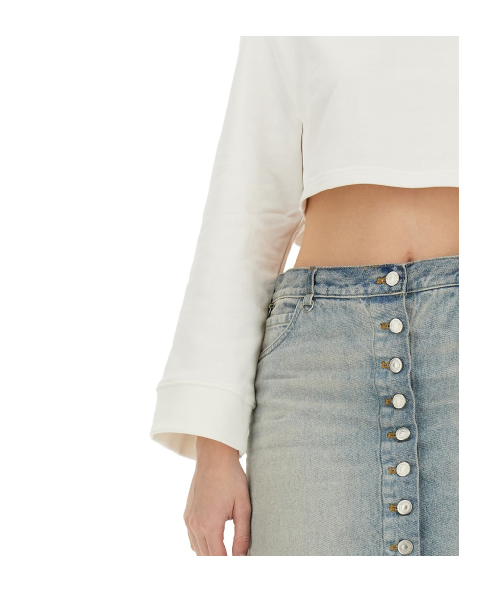 Courrèges Courreges Woman Sweatshirt Ivory Size L Cotton In White
