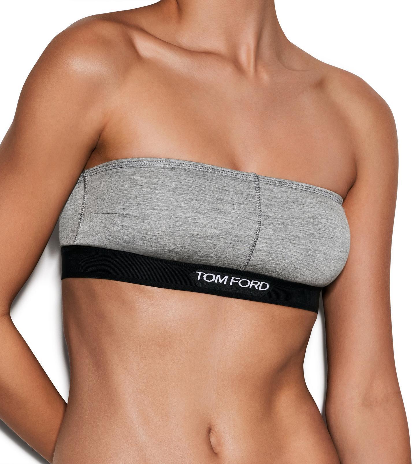 Tom Ford Signature Jersey-modal Bandeau Top In Gray