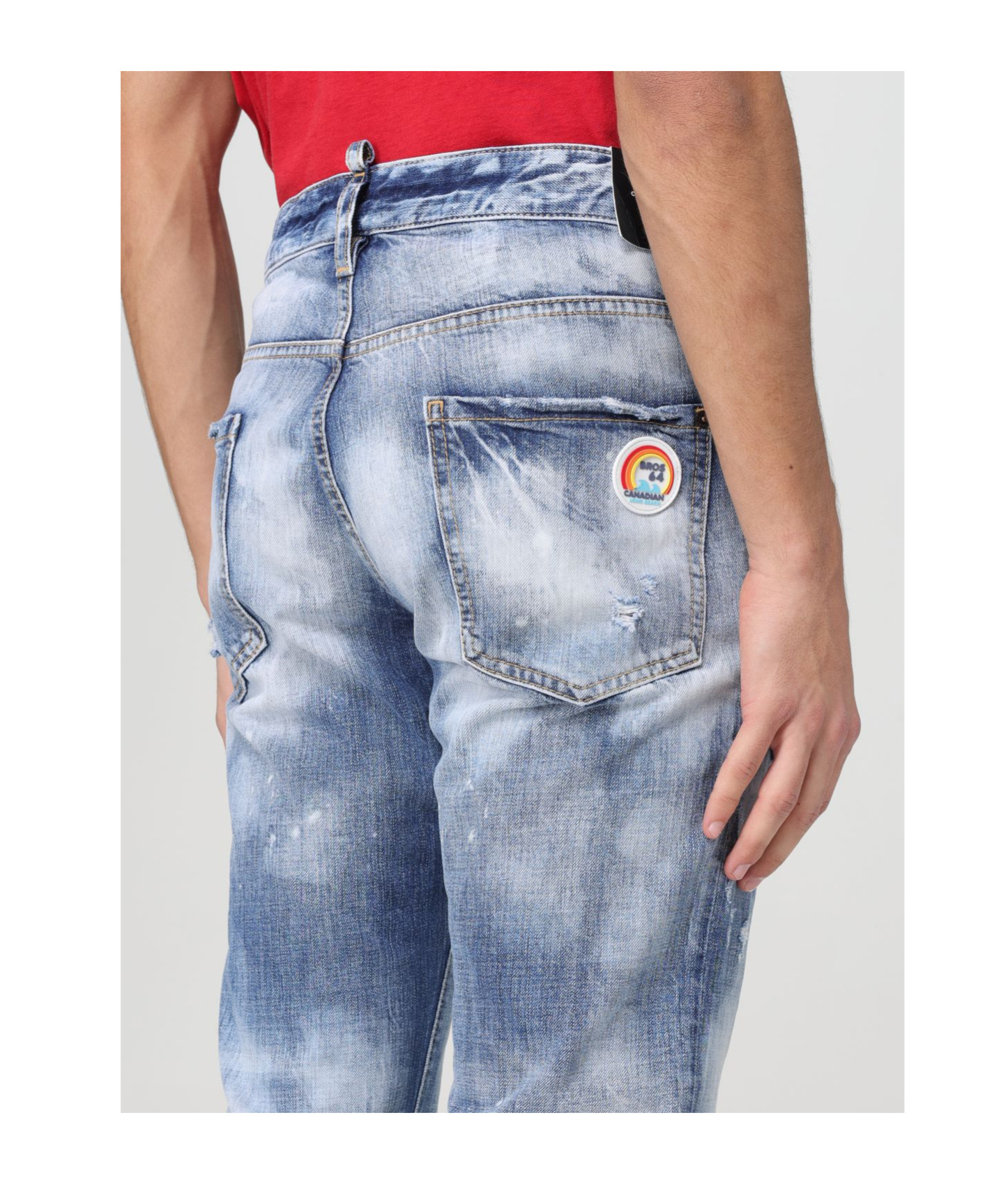 Dsquared2 Light Everglades Patch-detail Jeans In Blue