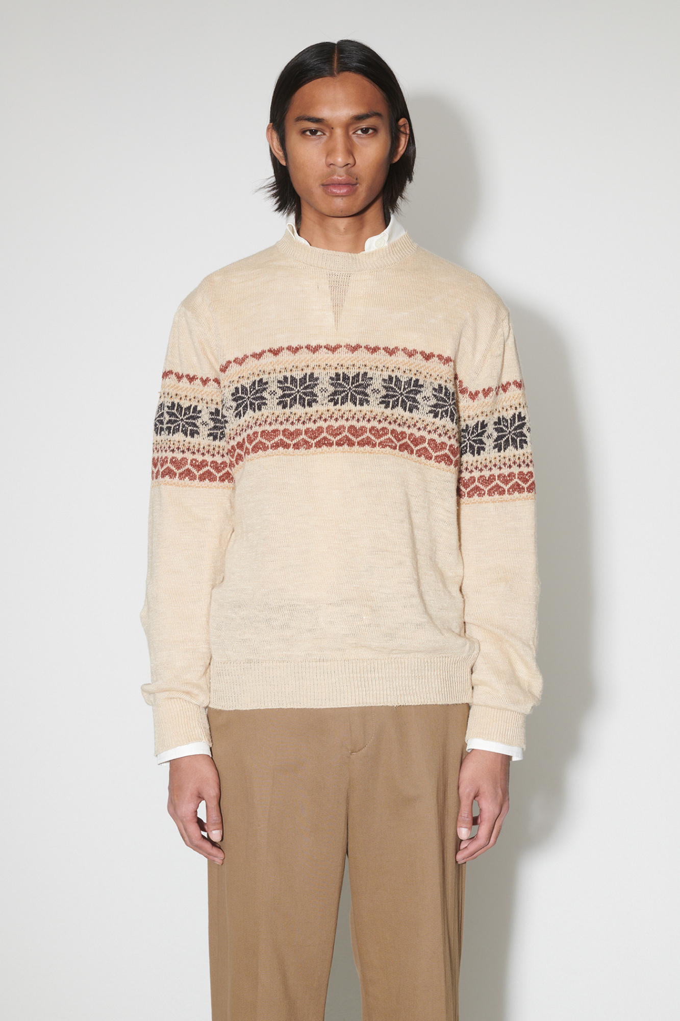 Our Legacy Snow Fairisle-motif Jumper In Nude