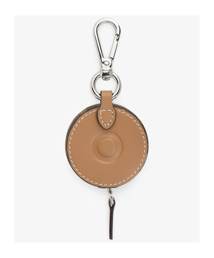 Fendi Logo Pattern Key Bag In Nude