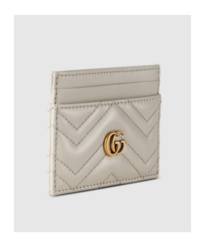 Gucci Gg Marmont Matrasse Embossed Card Bag In Nude