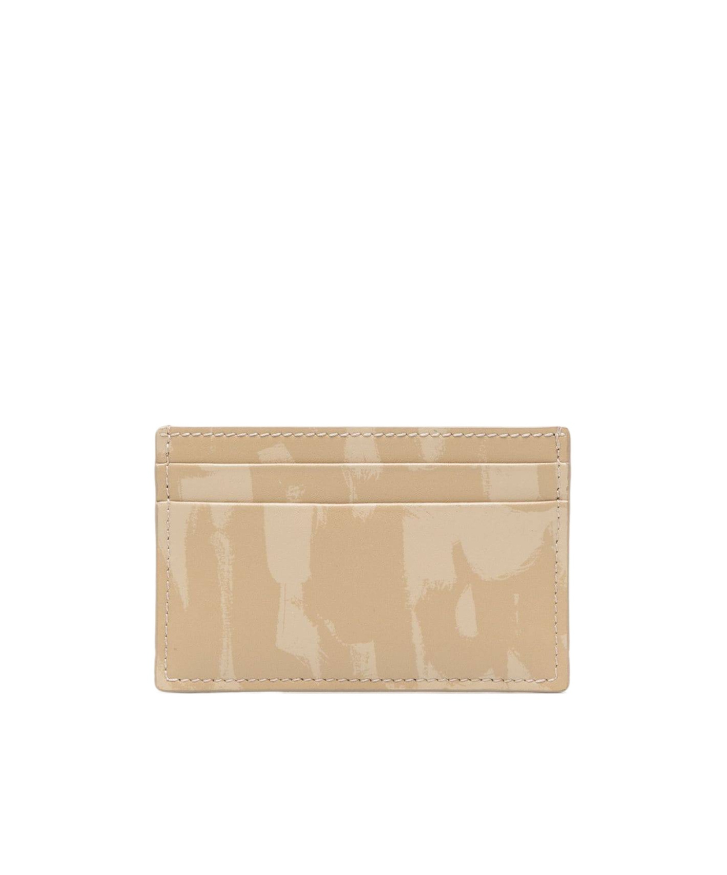 Alexander Mcqueen Graffiti-print Leather Cardholder In Gray