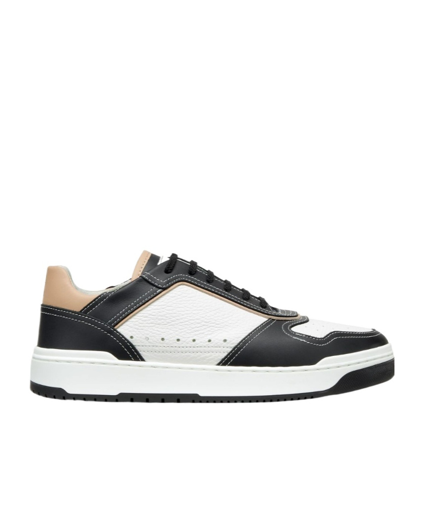 Brunello Cucinelli Colour-block Panelled Leather Sneakers In White