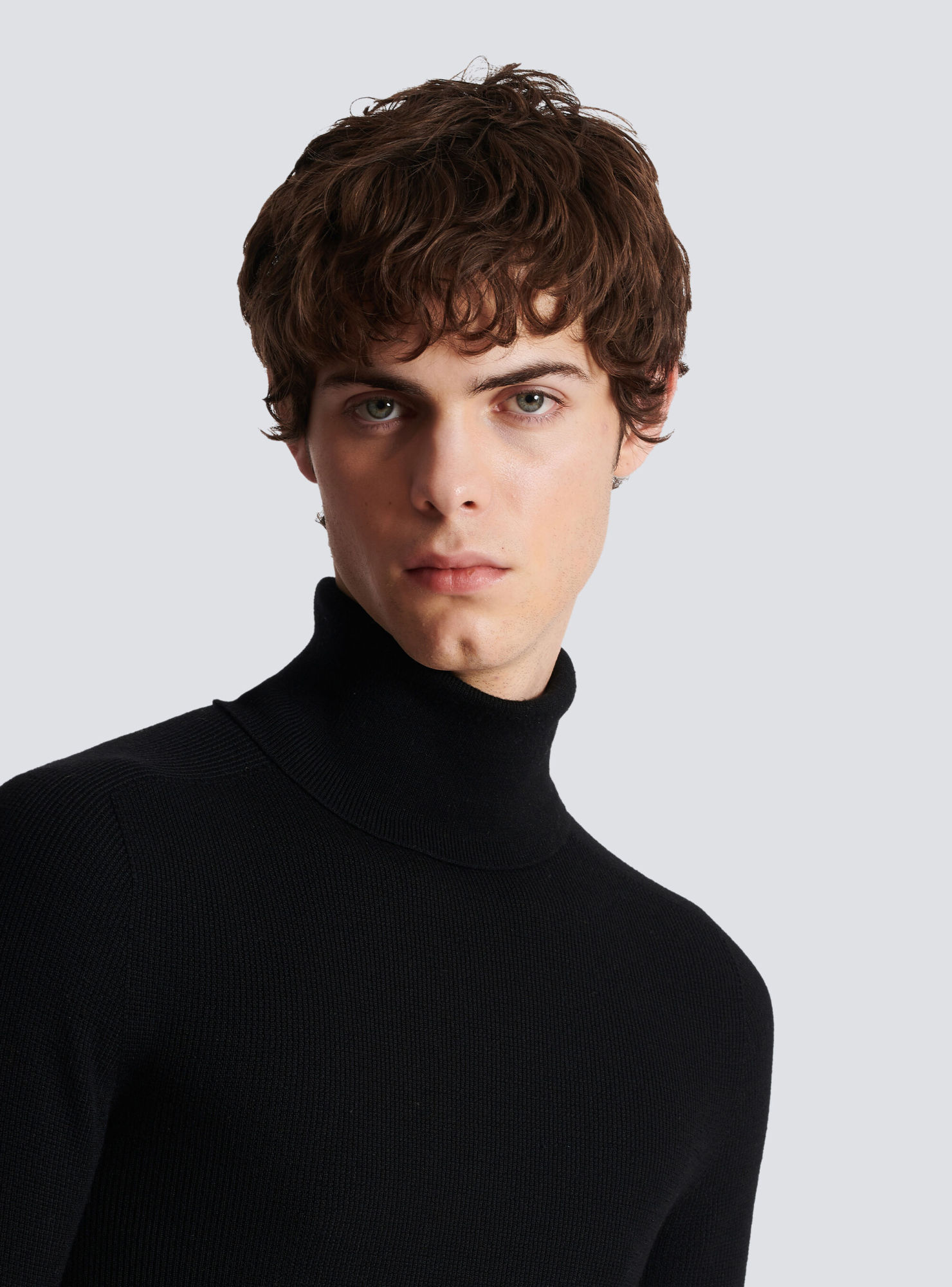 Shop Balmain Pb Turtleneck In Black