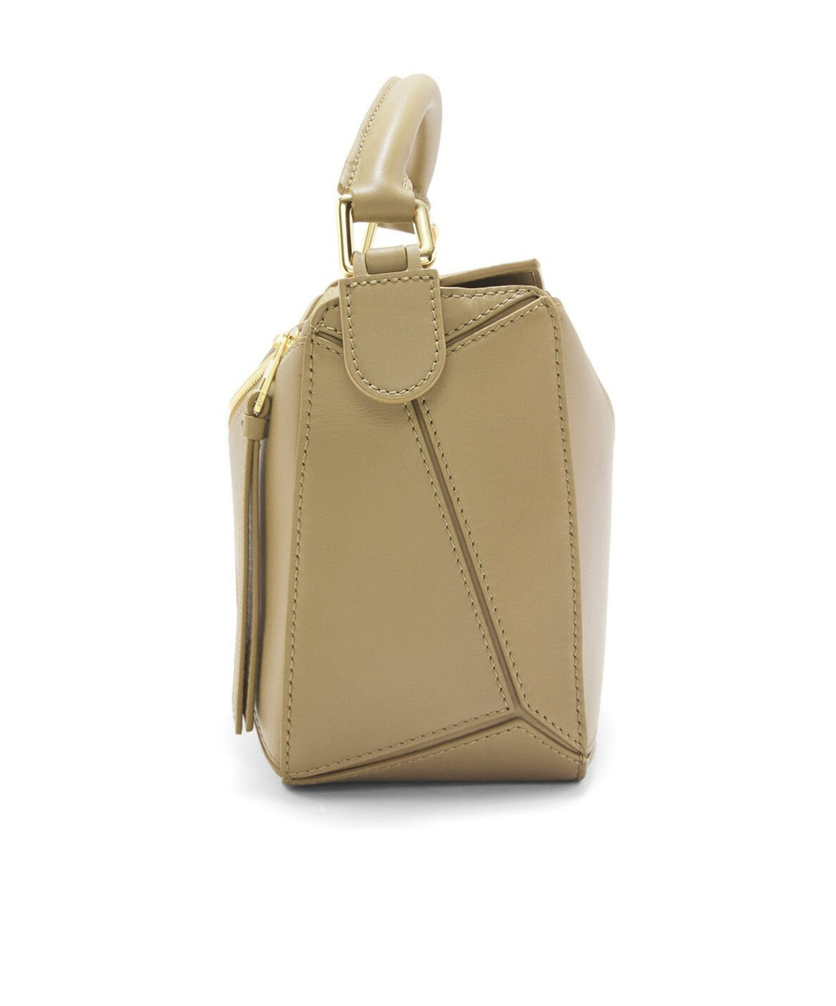 Loewe Puzzle Small Leather Tote Bag In Green