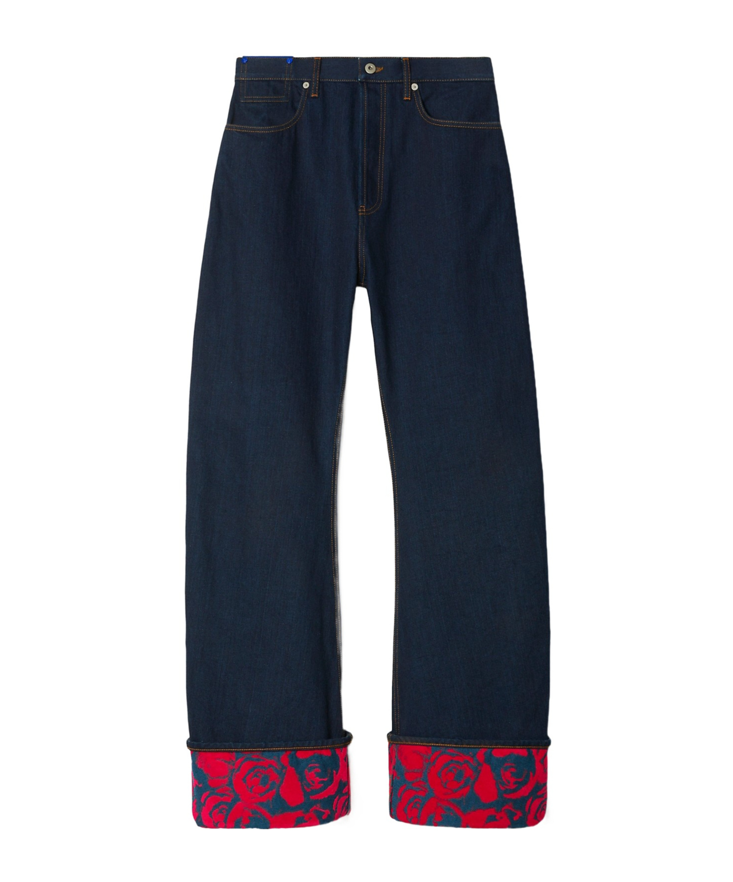 Shop Burberry Japanese Wide-leg Jeans In Blue
