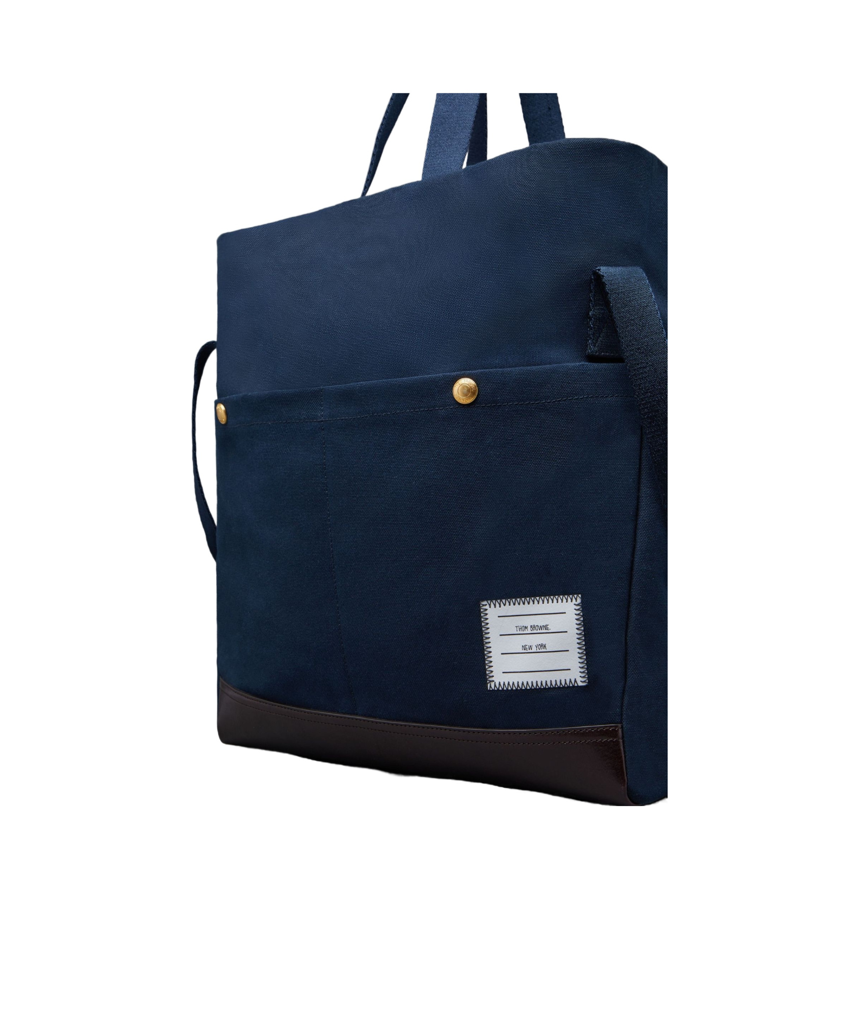 Thom Browne Logo-patch Canvas Tote Bag In Black