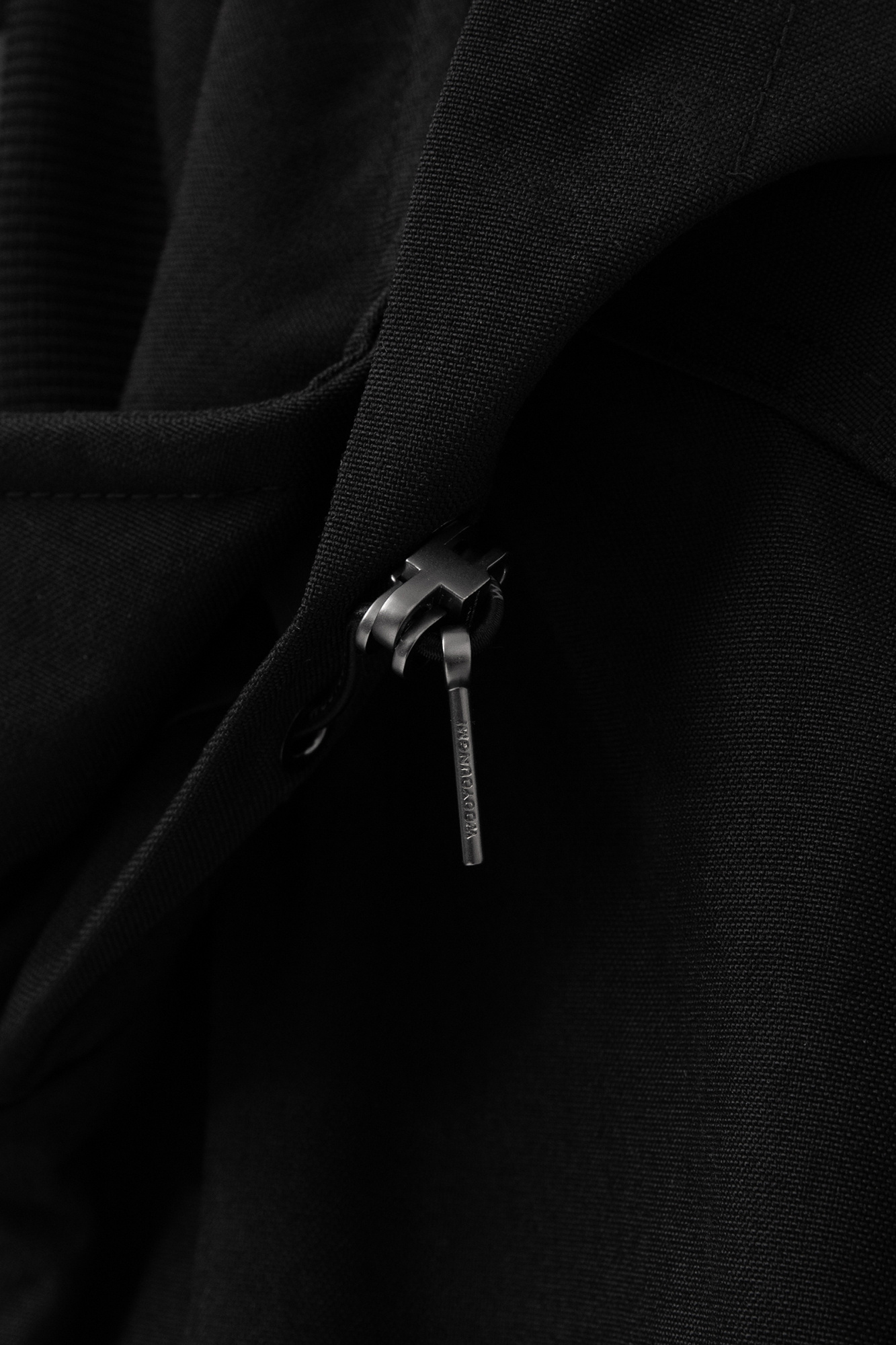 Wooyoungmi Long Casual Jacket With Hat In Black