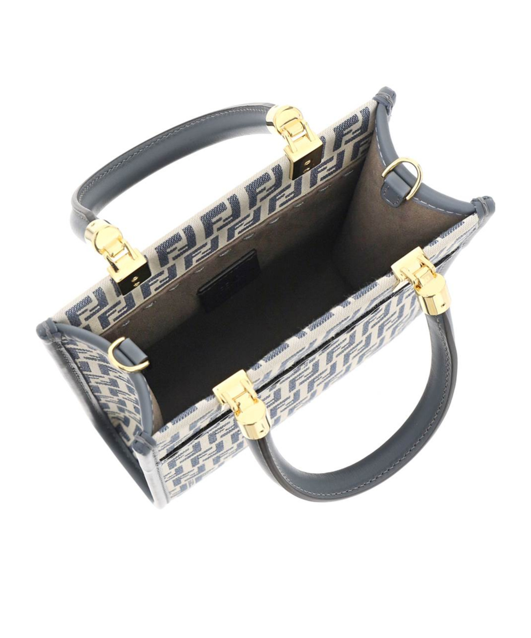 Fendi Mini Sunshine Tote Bag In Gray