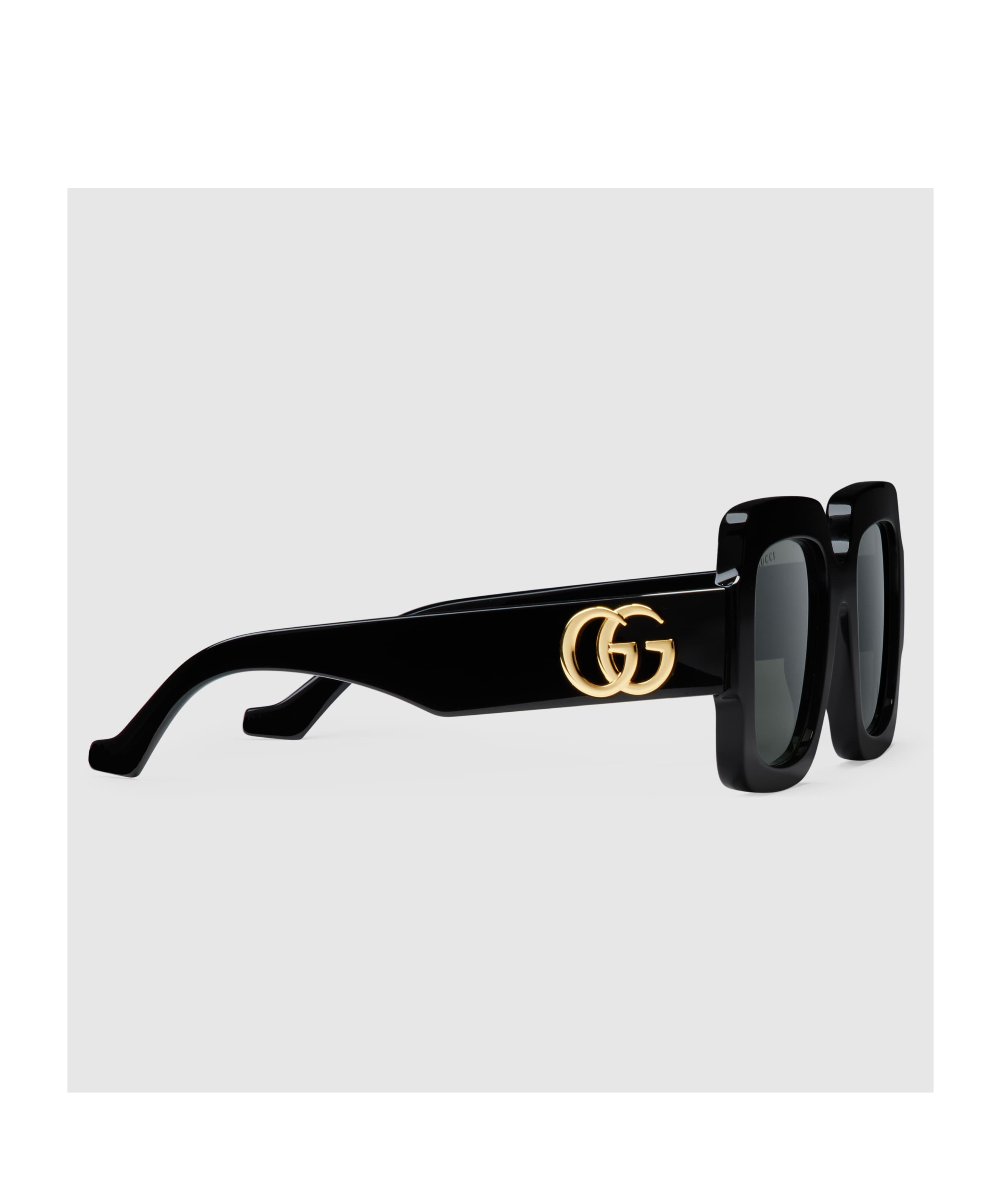 Gucci Square-frame Double G Sunglasses In Black