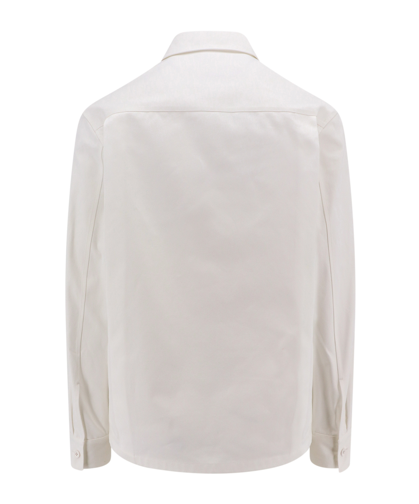 Jil Sander Long-sleeved Shirt With Flap Pockets In Neutral