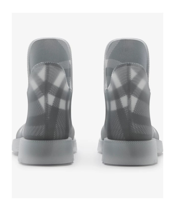 Burberry Marsh Vintage-check Mesh Boots In Gray