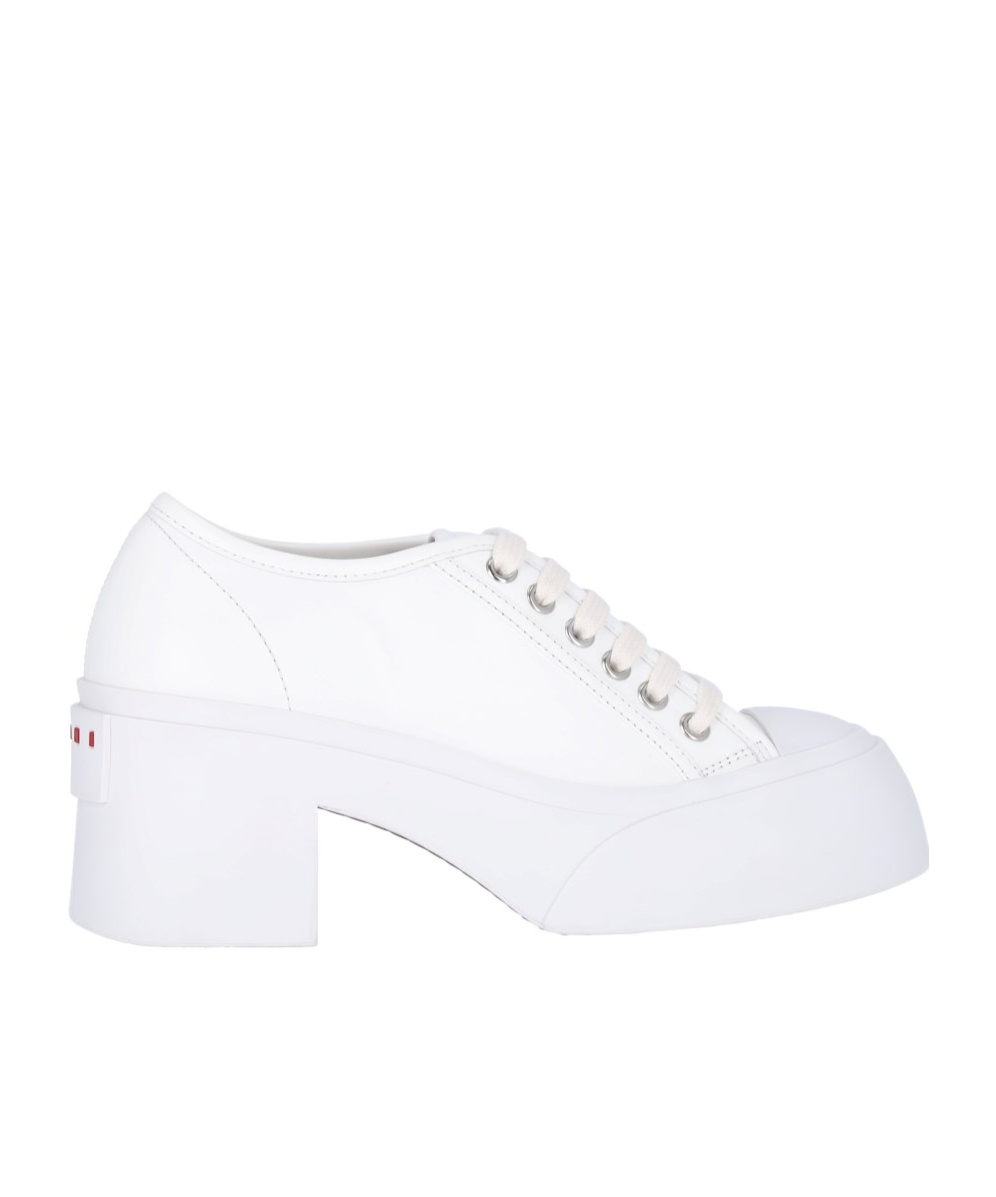 Marni Low Top Chunky Heel Sneakers In White