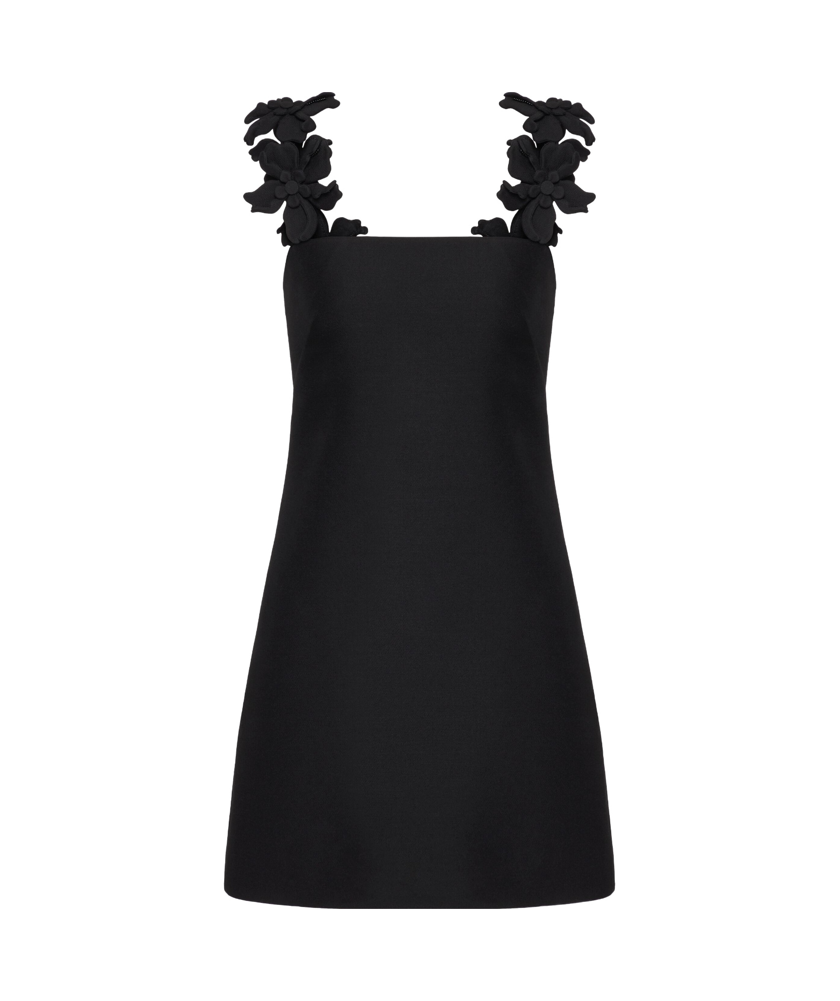 Valentino Crepe Couture Embroidered Minidress In Black
