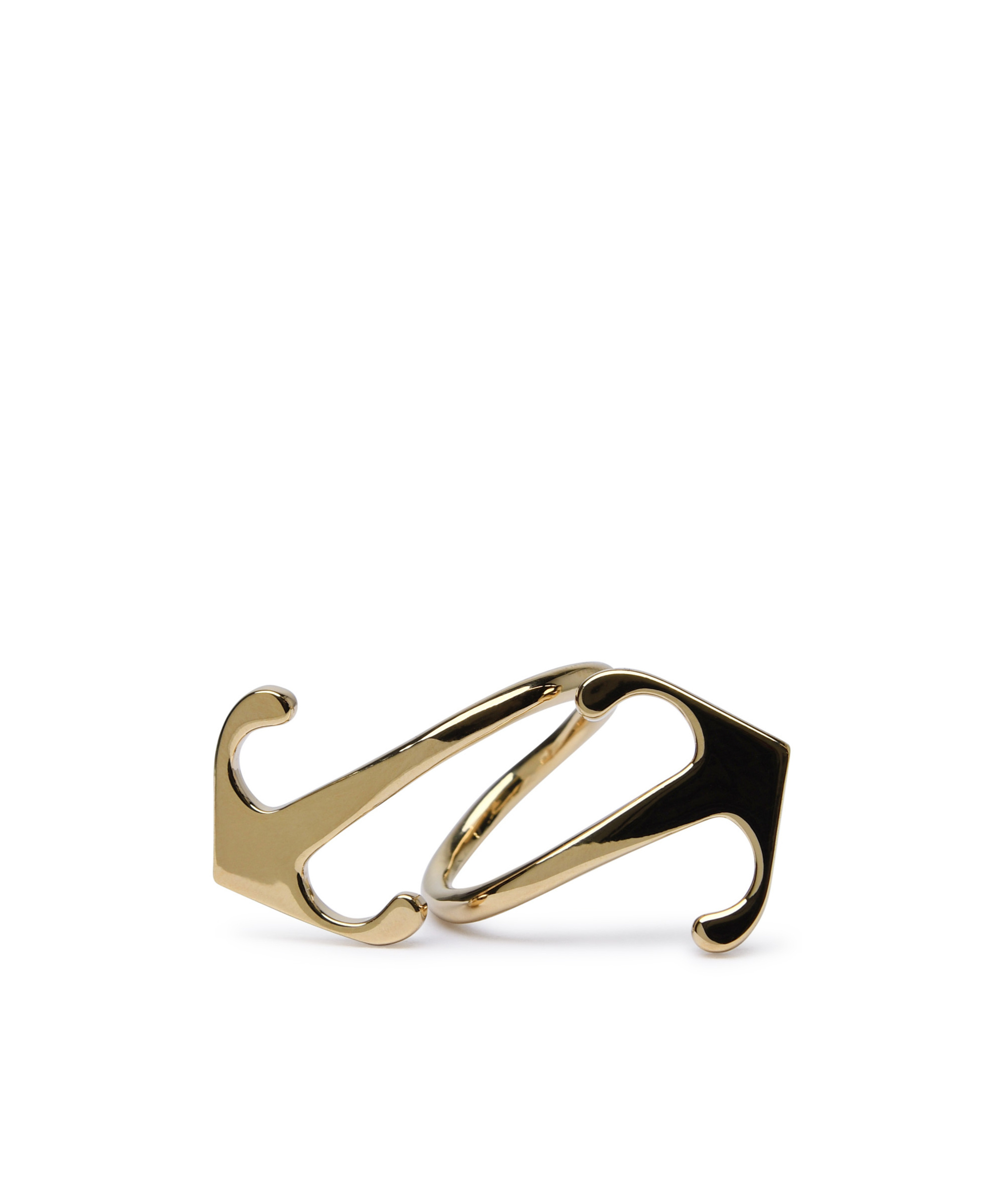 Off-white Mono Arrow Logo Engraved Ring In Gold