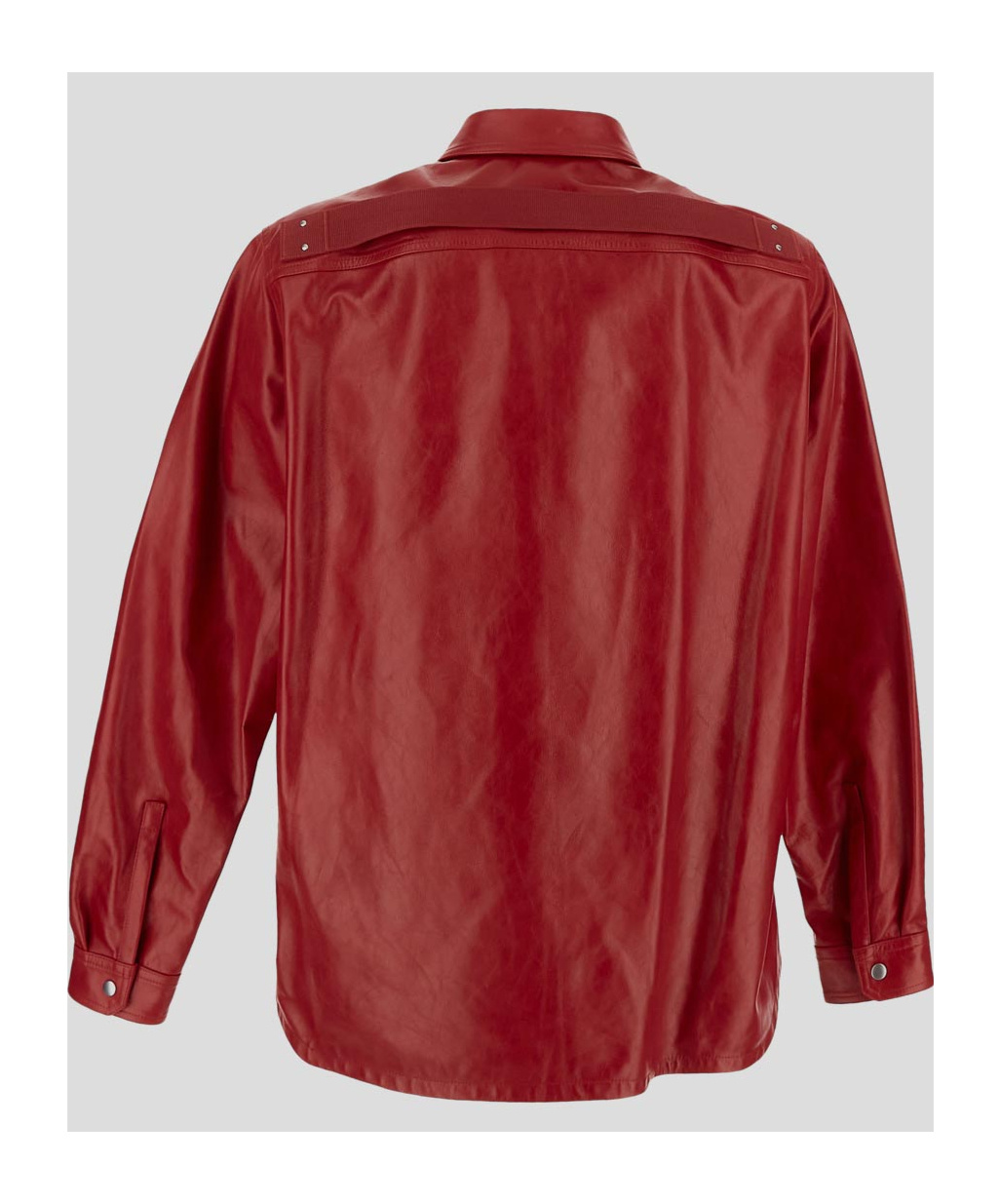 Rick Owens Red Outershirt Leather Jacket In Red